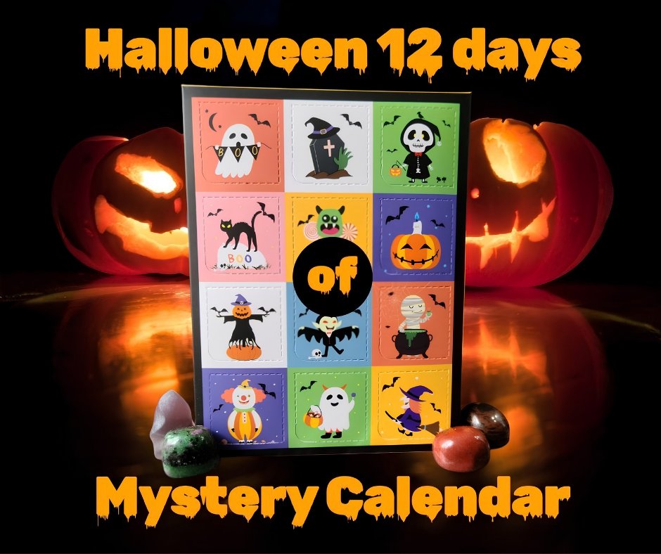 Halloween Advent Calendar box front with 12 spooky doors