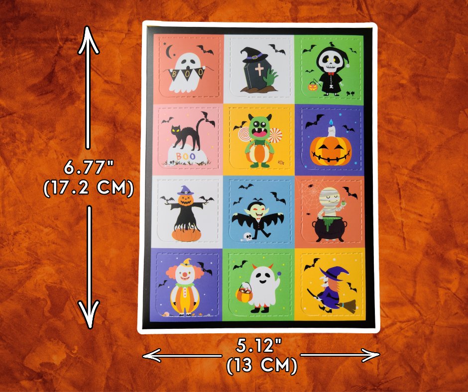 Halloween Advent Calendar styled flat lay with crystals