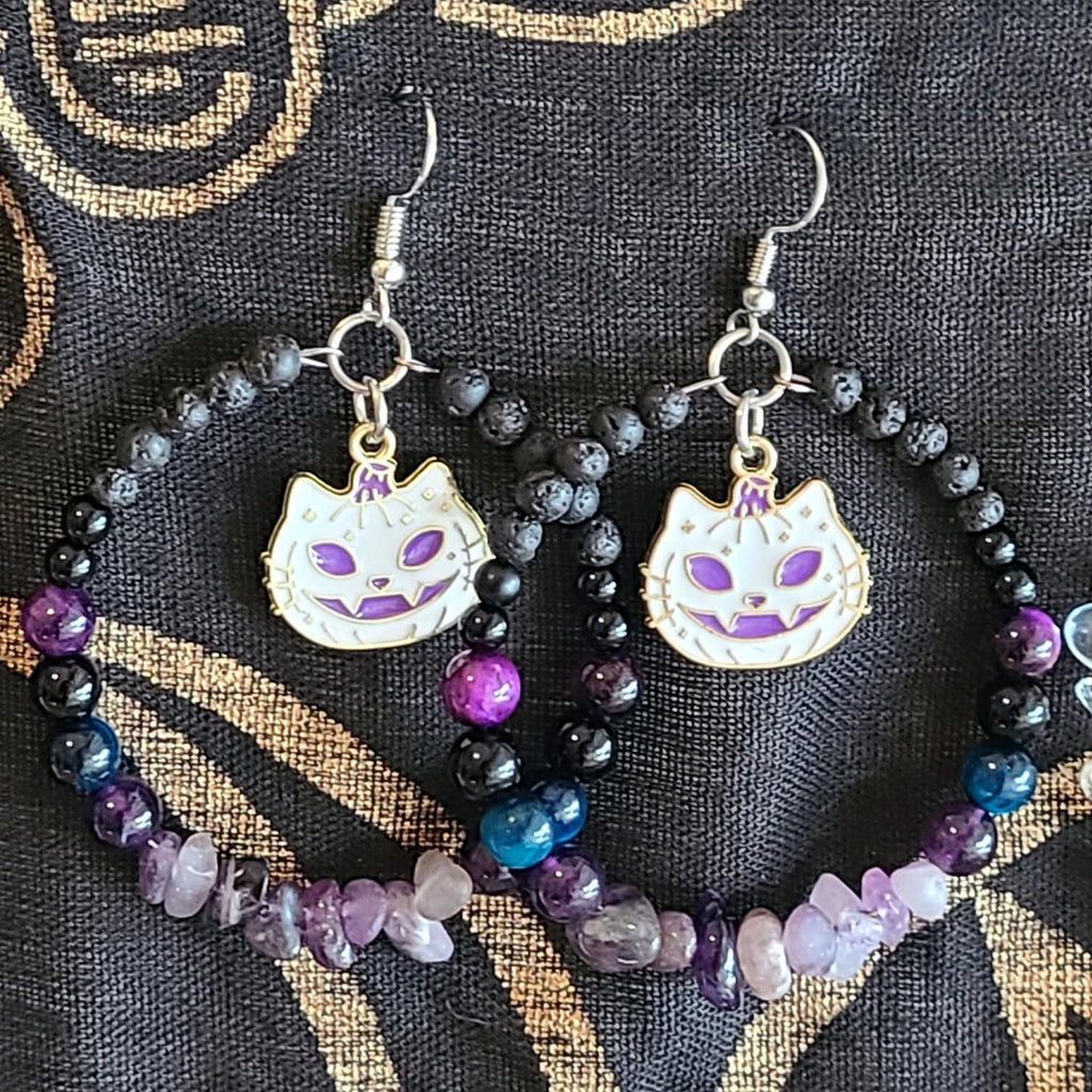 Spooky Crystal Hoop Earrings