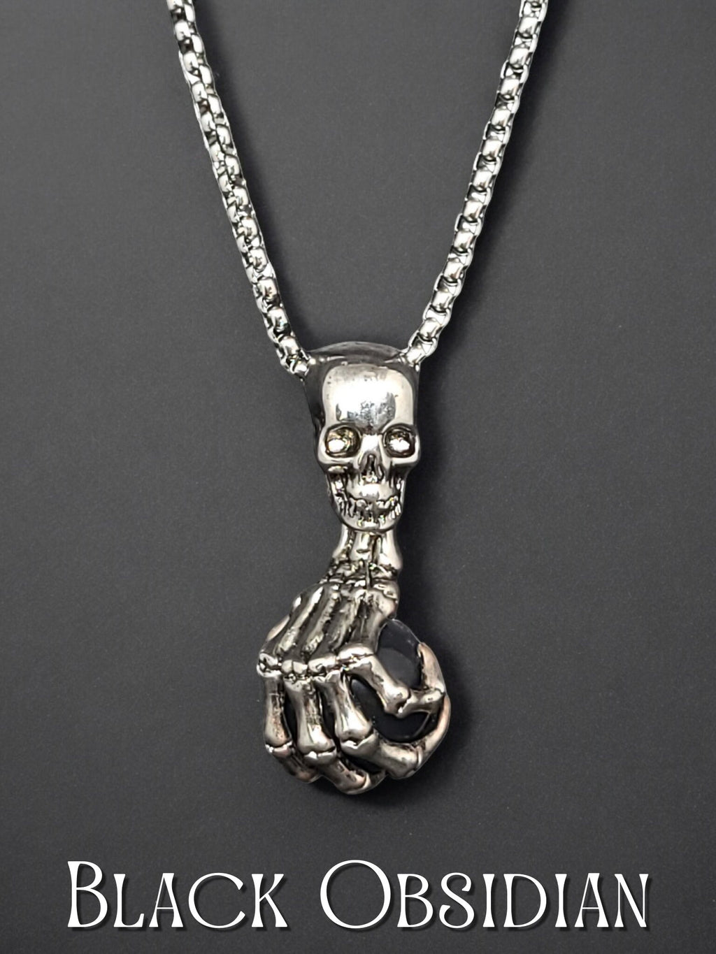 Rustic Skull Stone Necklace