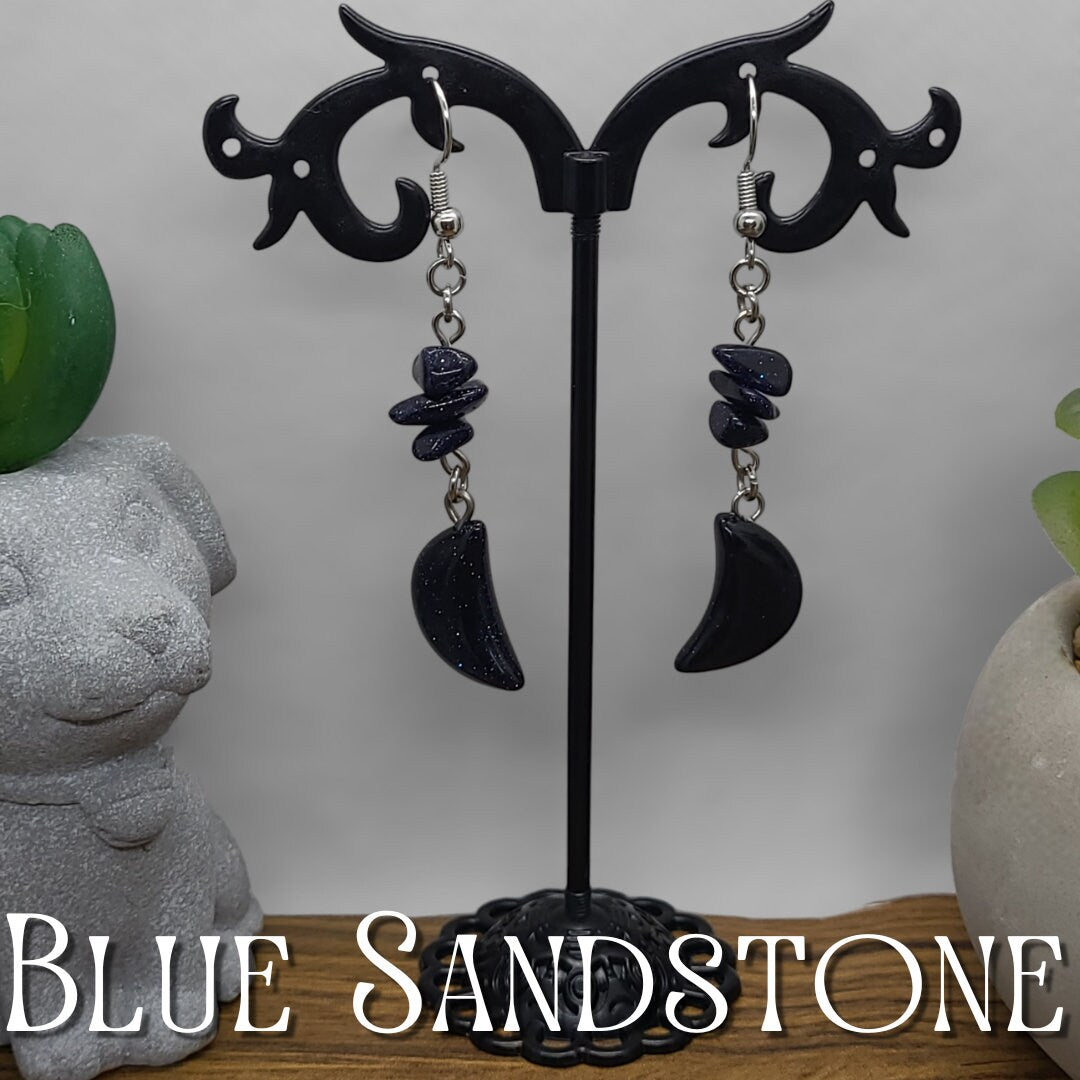 Crescent Moon Crystal Earrings