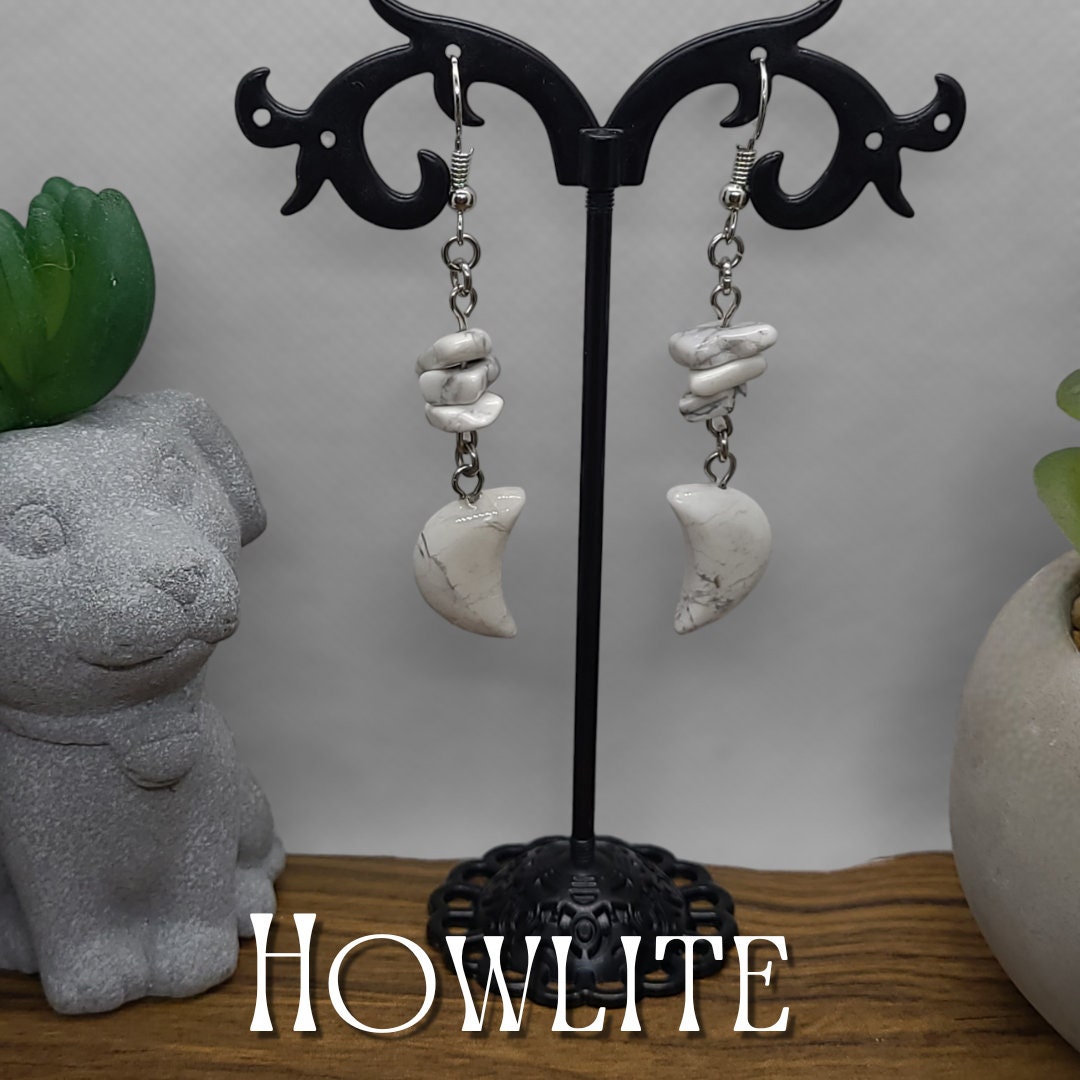 Crescent Moon Crystal Earrings