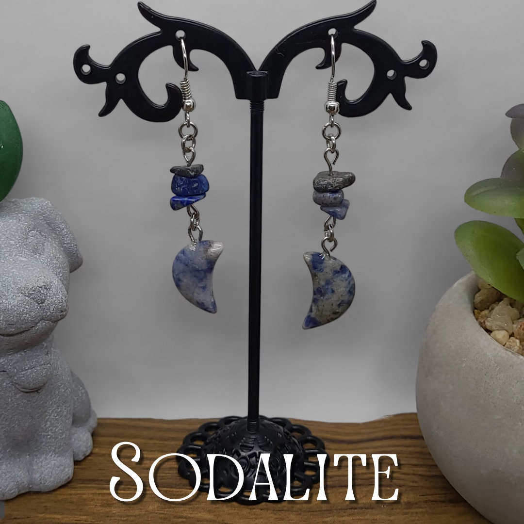 Crescent Moon Crystal Earrings