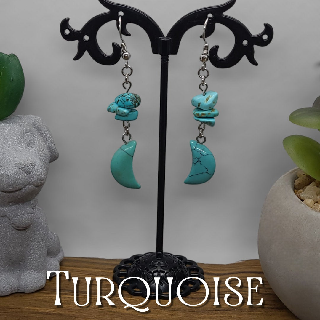 Crescent Moon Crystal Earrings