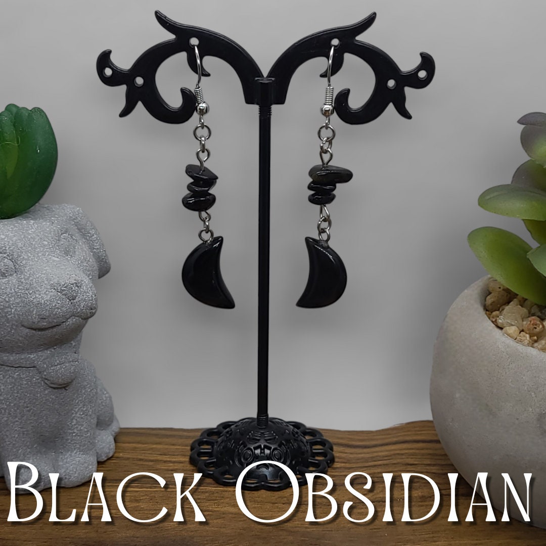 Crescent Moon Crystal Earrings