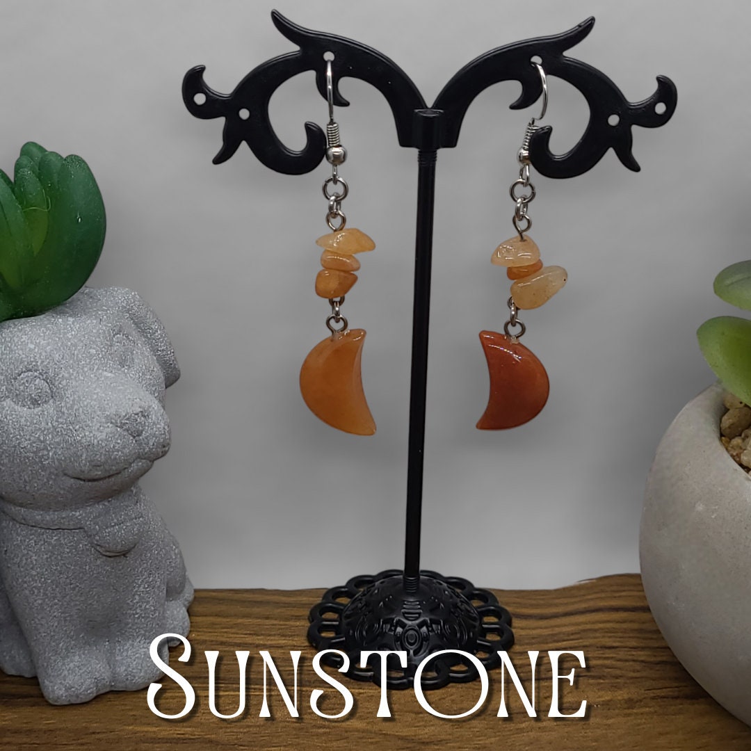 Crescent Moon Crystal Earrings