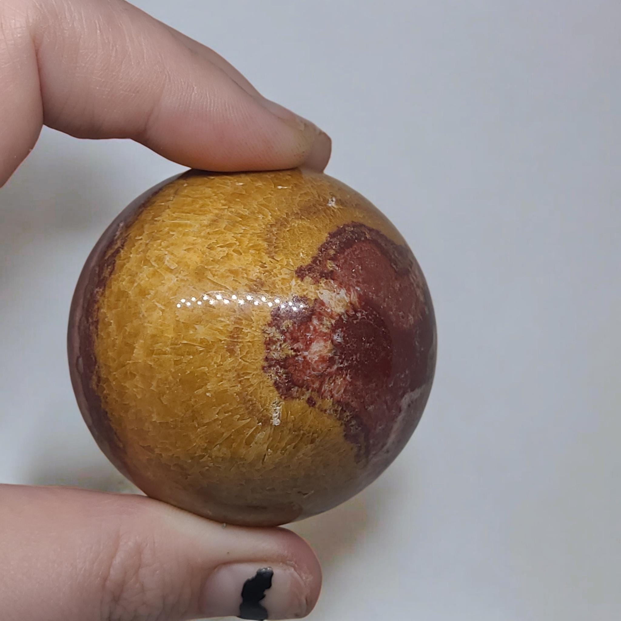 Polished Mookaite Jasper Sphere  Earthy Tones, Grounding Crystal, Home Decor Gift
