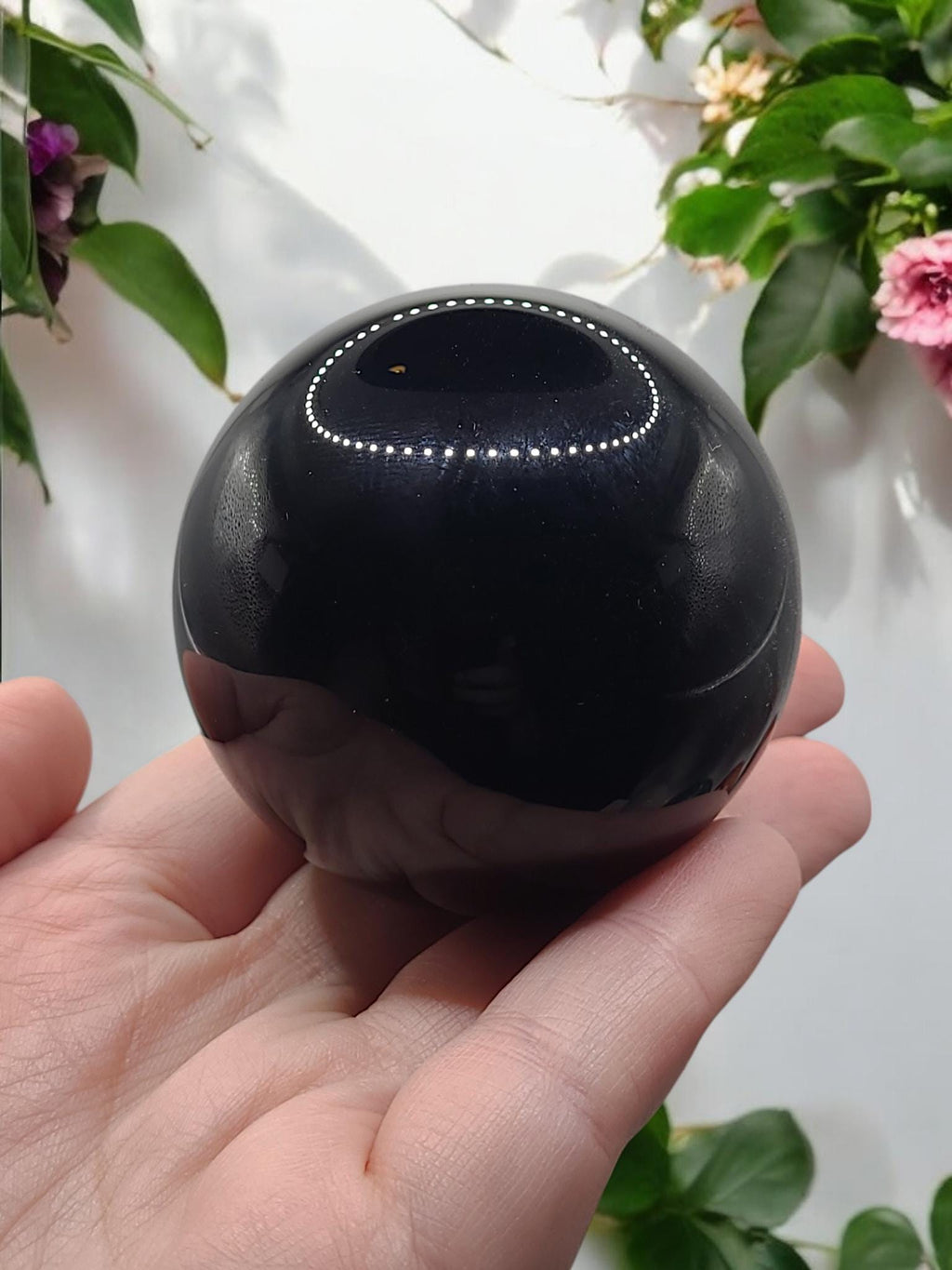 Polished Black Obsidian Sphere: Protection, Grounding, Witchy Decor