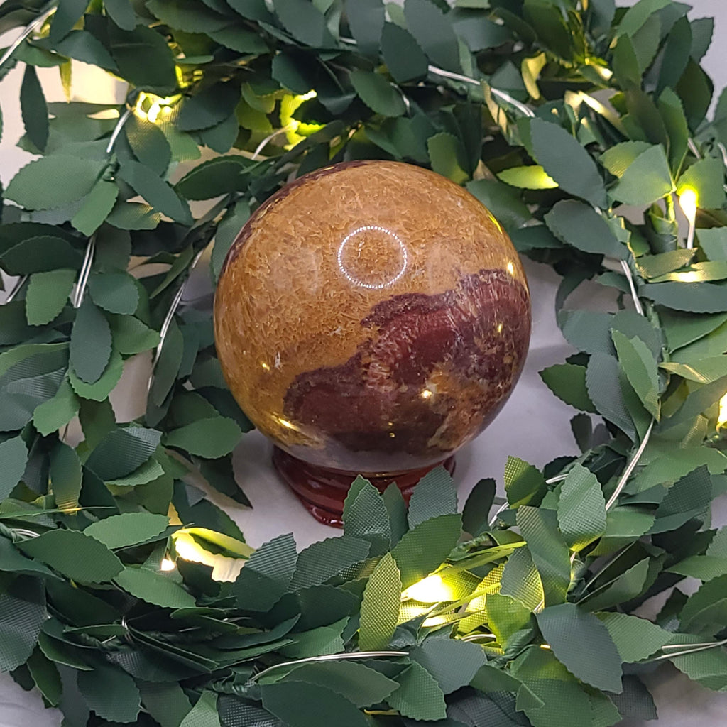 Polished Mookaite Jasper Sphere  Earthy Tones, Grounding Crystal, Home Decor Gift