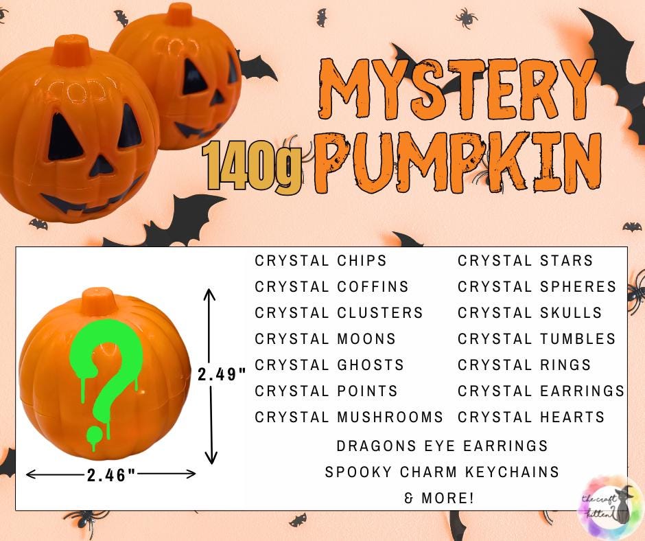Witch's Brew Crystal Confetti: Mystery Cauldron, Pumpkin, or Bag. Mystery crystals & jewelry