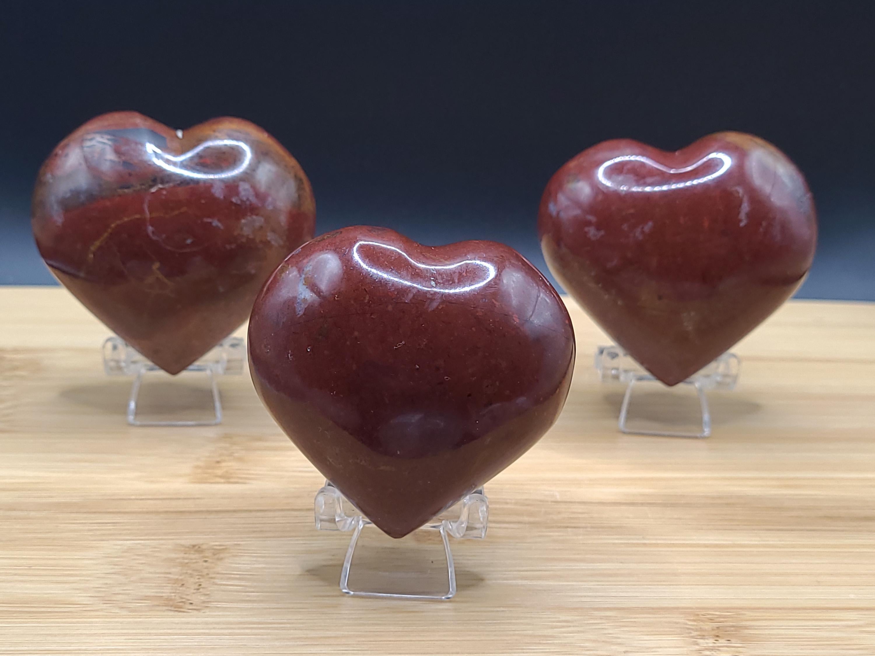 Red Jasper Heart: Polished Root Chakra Crystal for Strength & Stability
