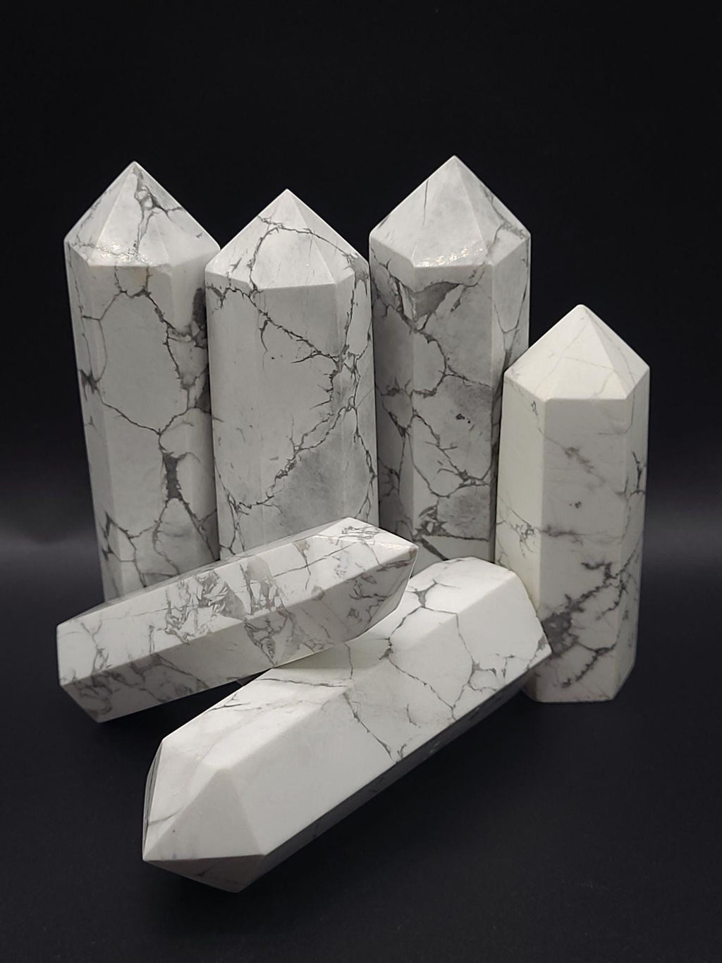 Howlite Towers - Natural Crystal Points - Assorted Sizes and Weights