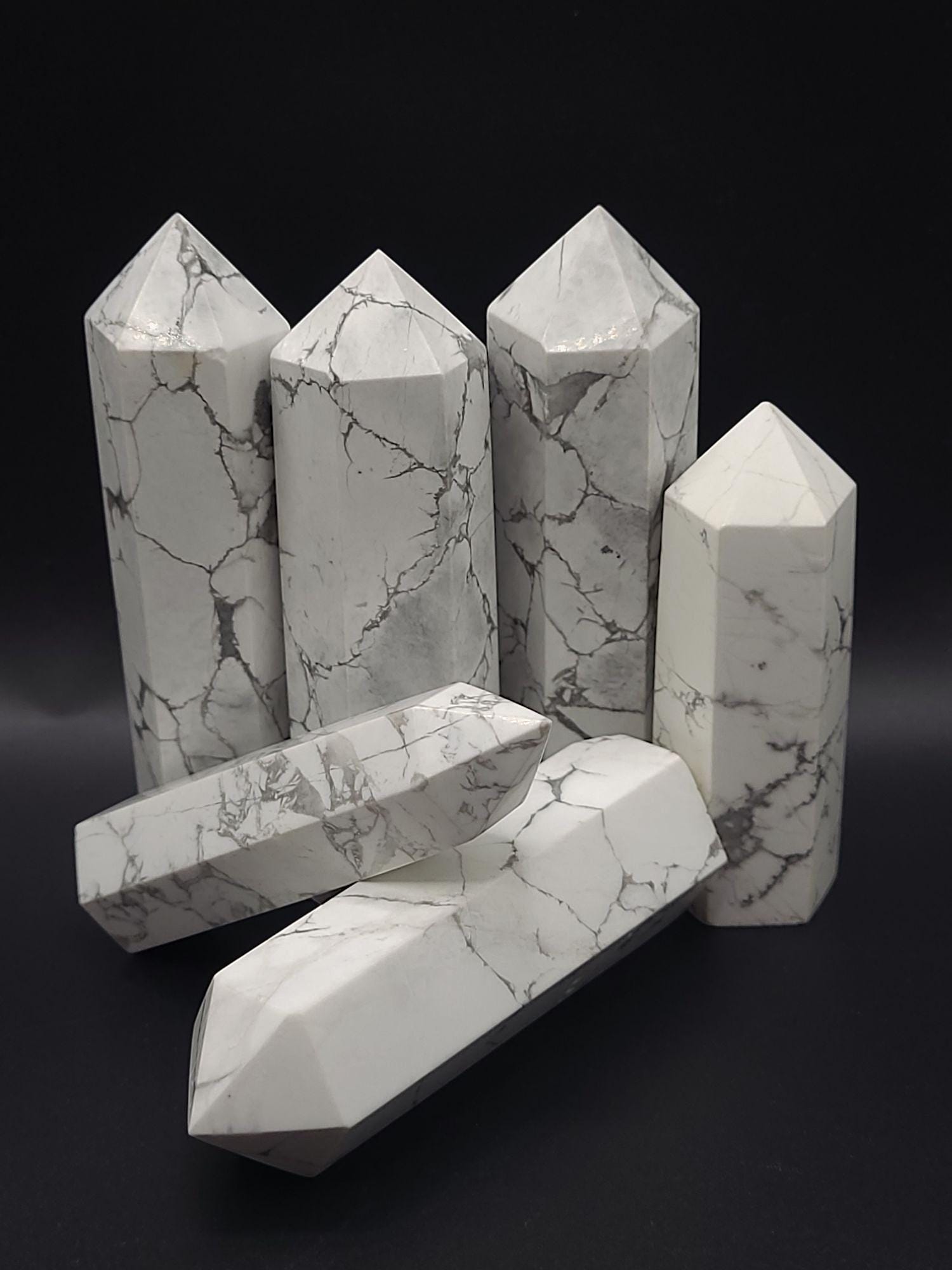 Howlite Towers - Natural Crystal Points - Assorted Sizes and Weights