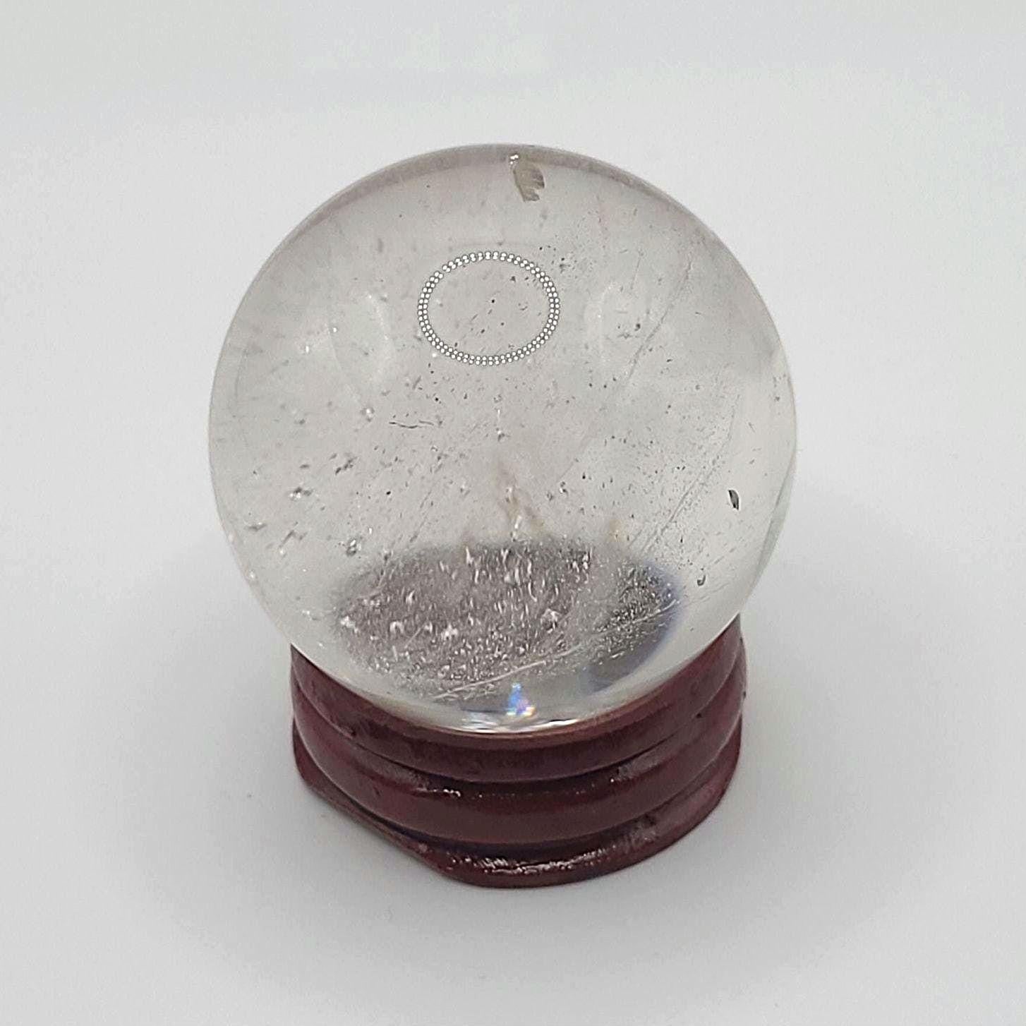 Rainbow Flash Clear Quartz Sphere: Polished Crystal Ball, Energy Amplifier