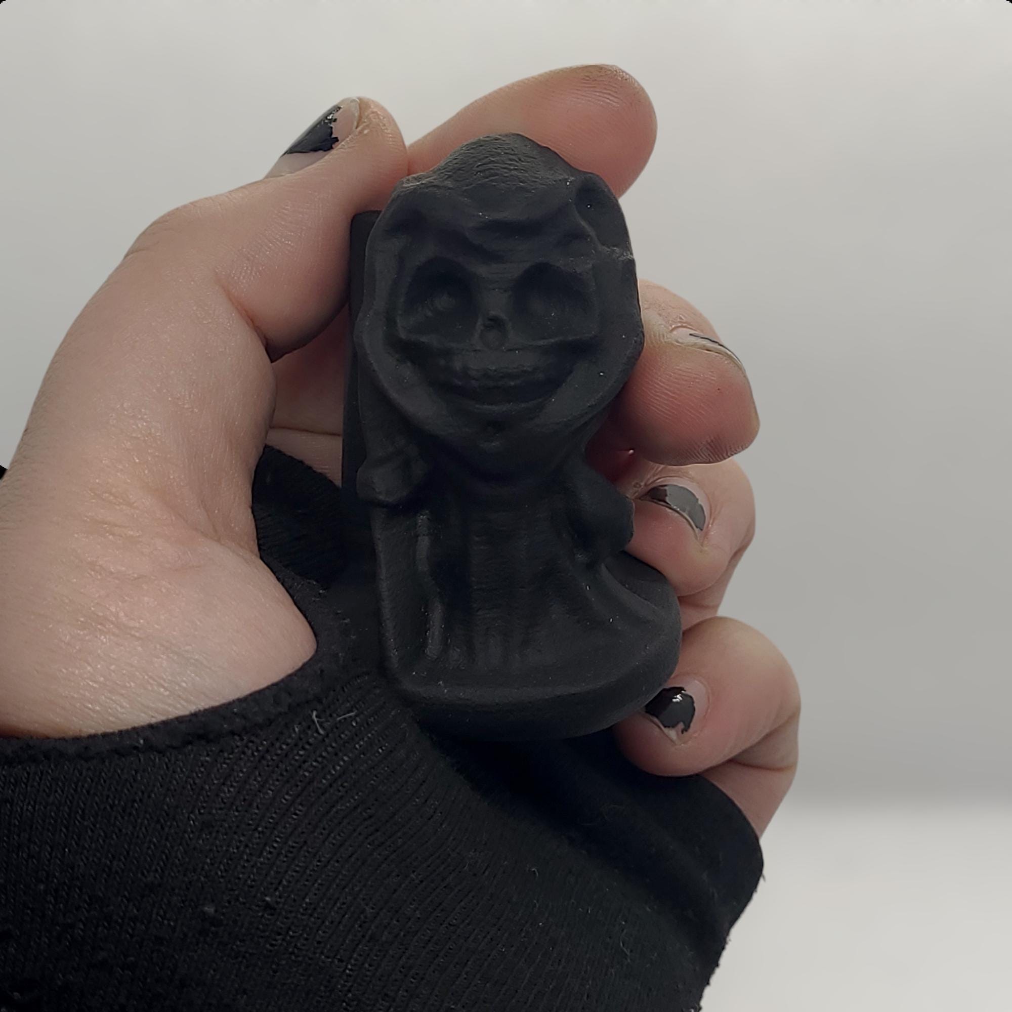 Black Obsidian Grim Reaper | Crystal Carving | Protection Crystal | Gothic Décor | Collector Gift