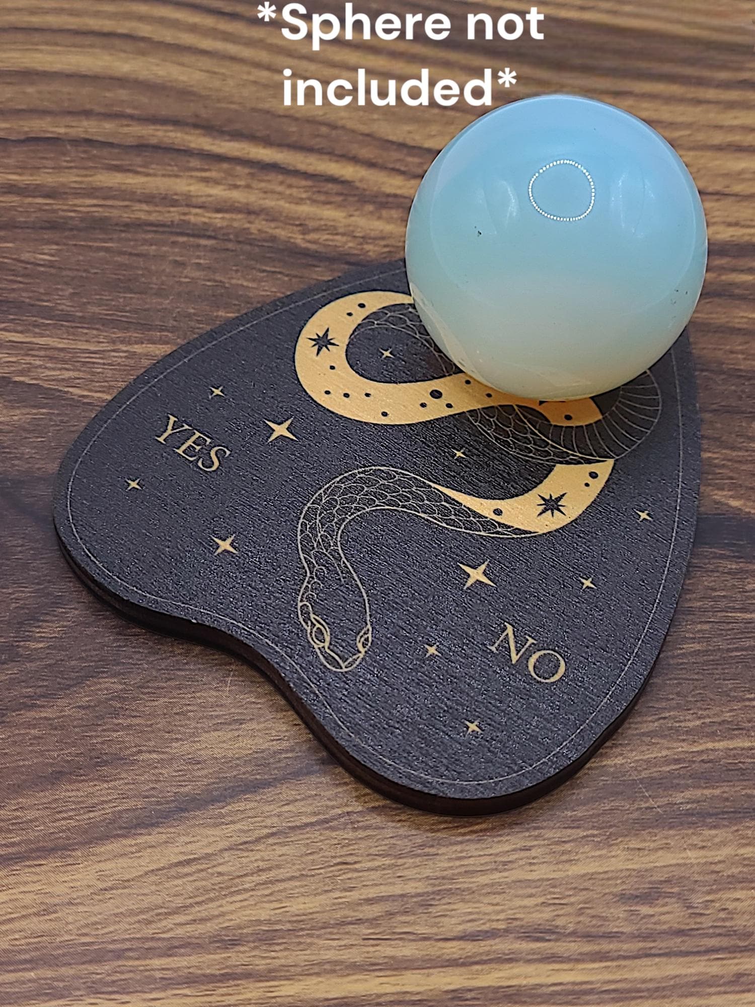 Planchette Wooden Sphere Stand | Crystal Ball Holder | Witchy Altar Decor | Occult Display Base