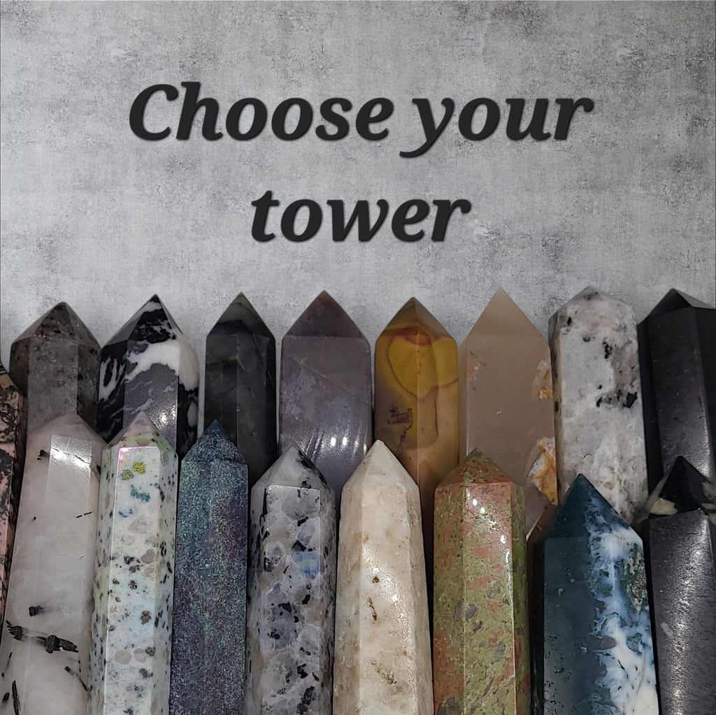 Choose your tower! Dazzling Crystal Towers for Crystal Grids and Gifts, home decor, altar