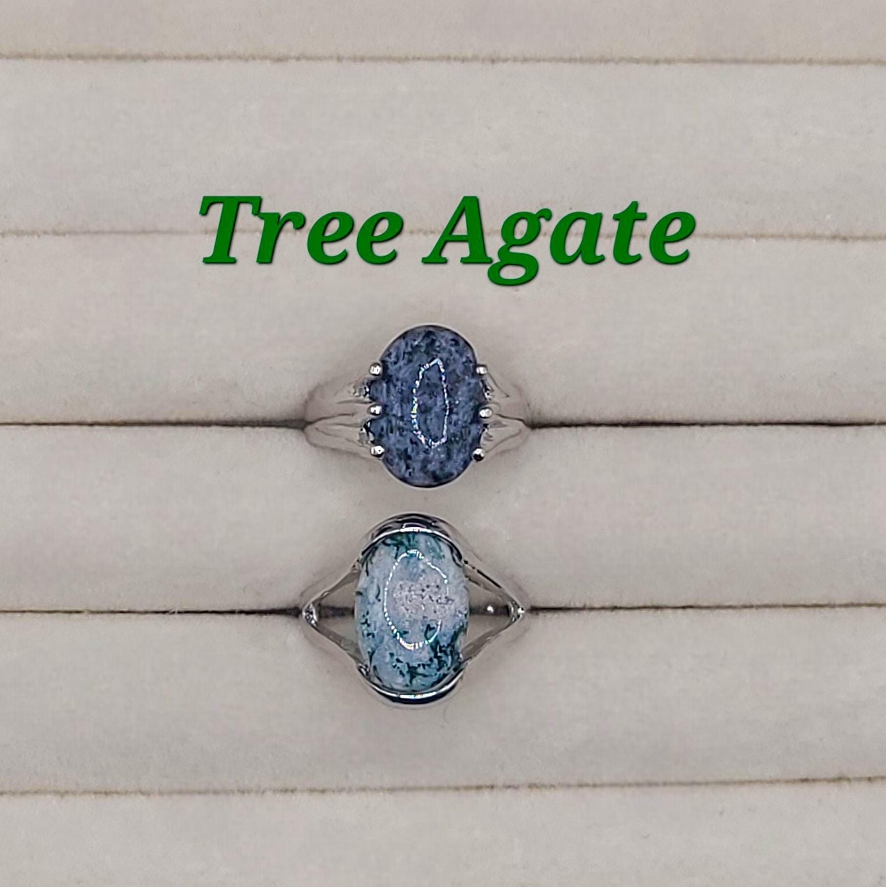 Size 9 Crystal Ring: Silver Band, Aventurine, Tiger's Eye, Opalite