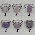 Size 9 Crystal Ring: Silver Band, Aventurine, Tiger's Eye, Opalite