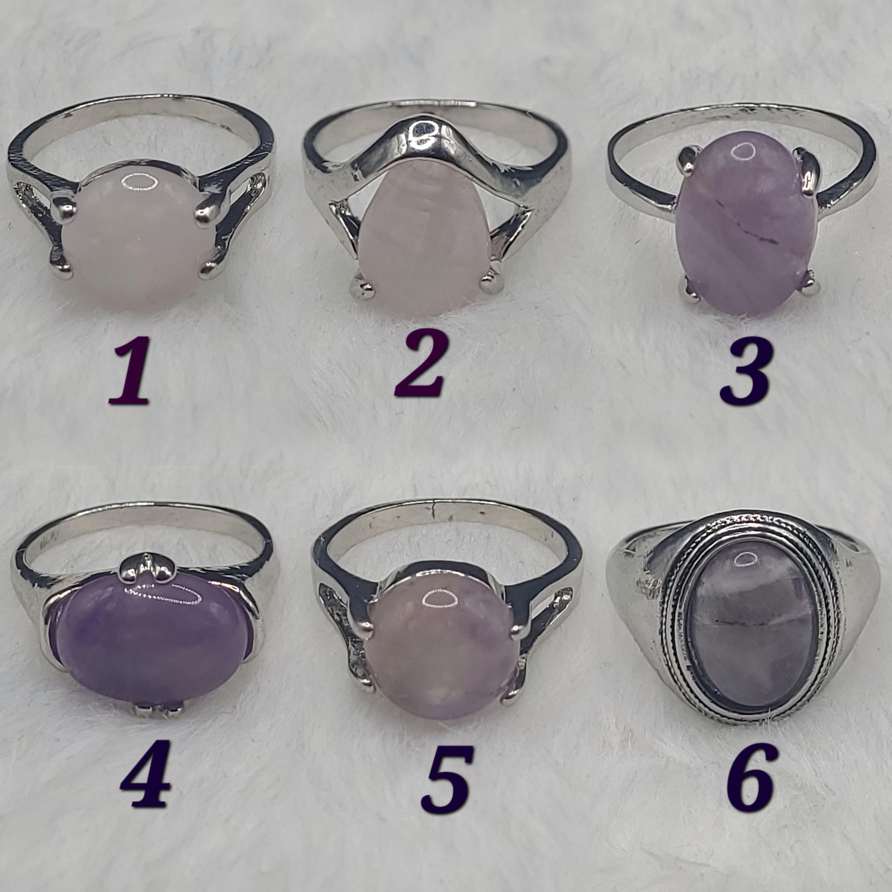 Size 9 Crystal Ring: Silver Band, Aventurine, Tiger's Eye, Opalite