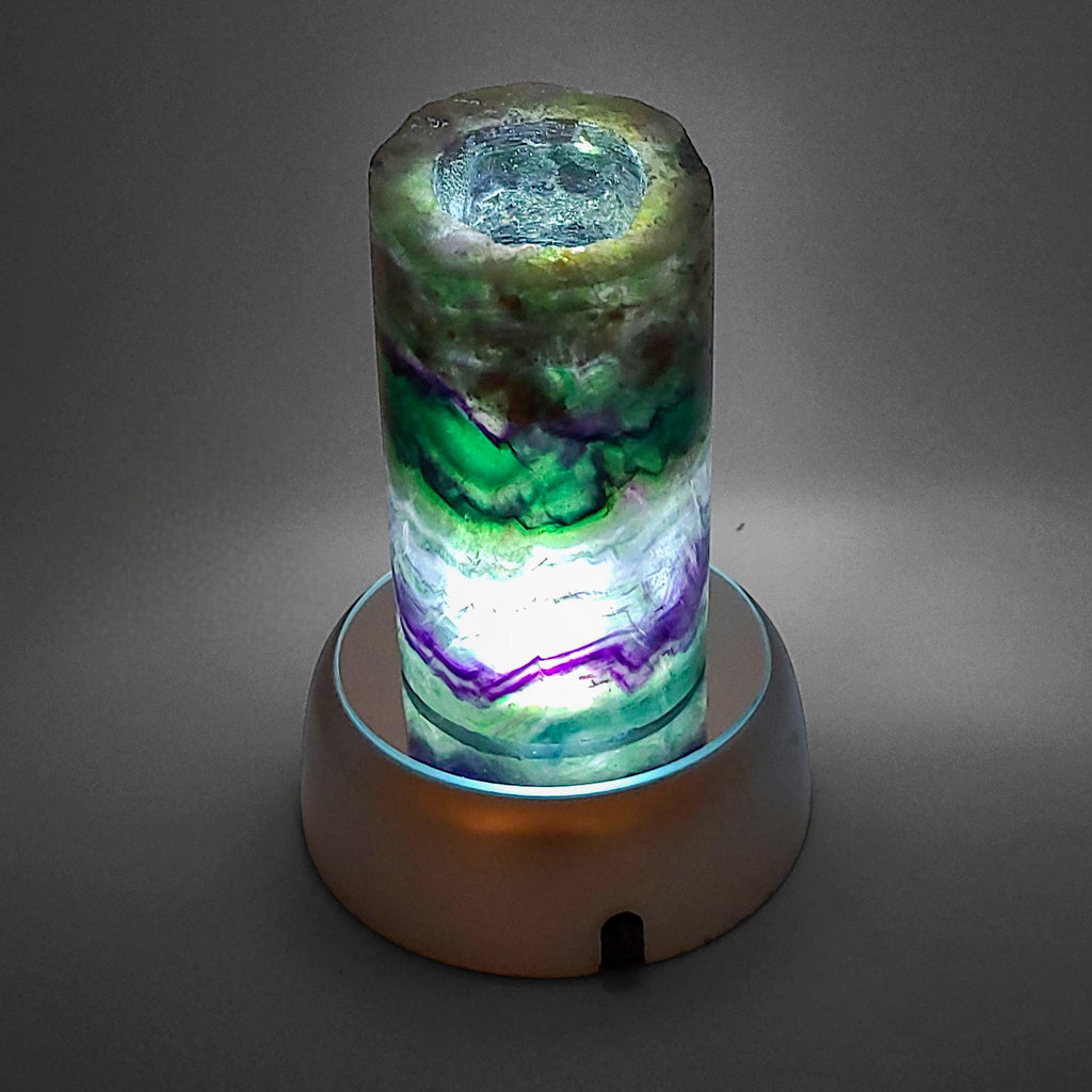 Rainbow Fluorite Crystal Lamp B  Tranquil home decor
