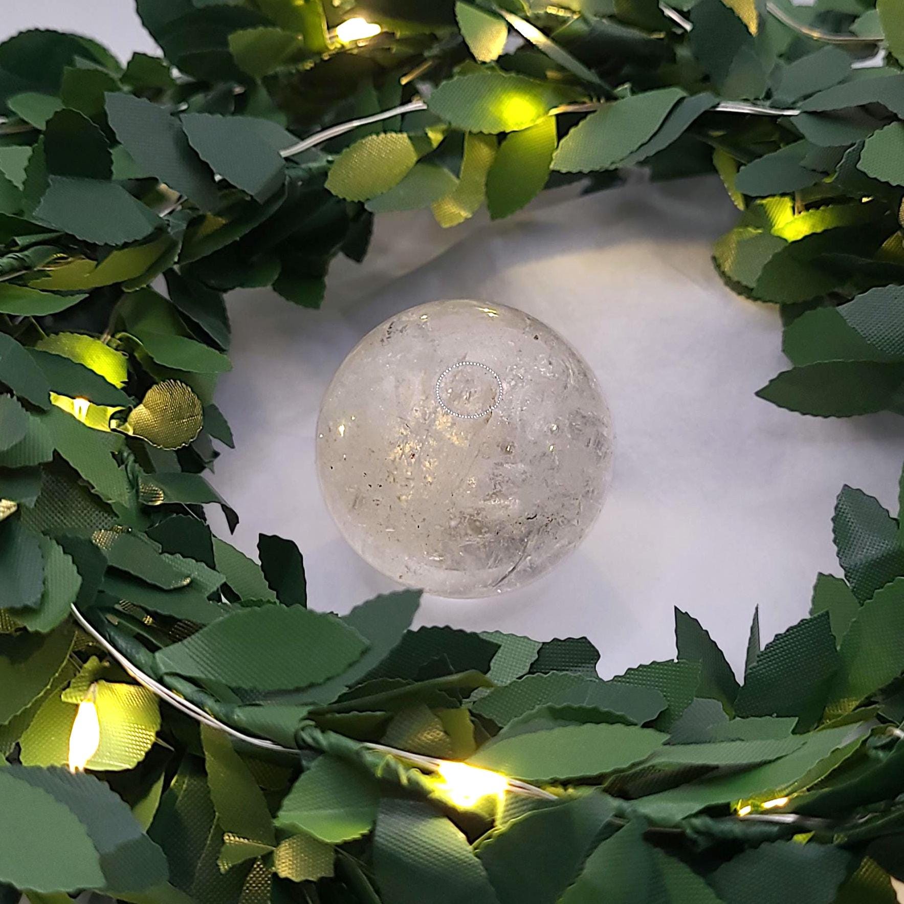 Rainbow Flash Clear Quartz Sphere: Polished Crystal Ball, Energy Amplifier