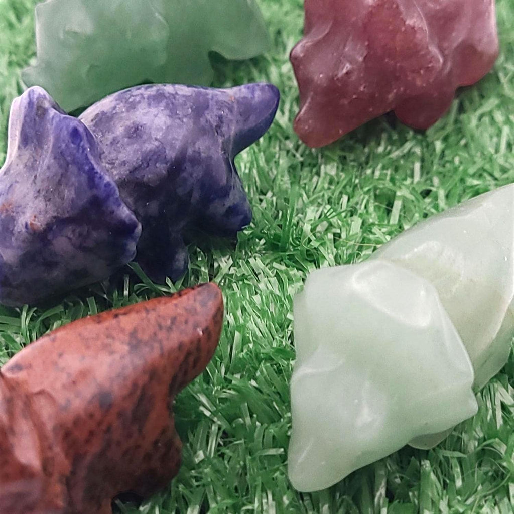 Mini Crystal Triceratops Carving