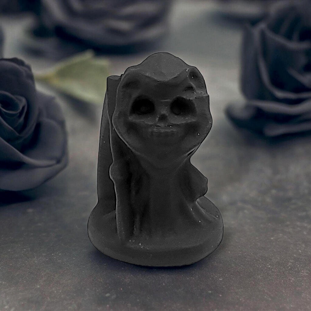 Black Obsidian Grim Reaper | Crystal Carving | Protection Crystal | Gothic Décor | Collector Gift