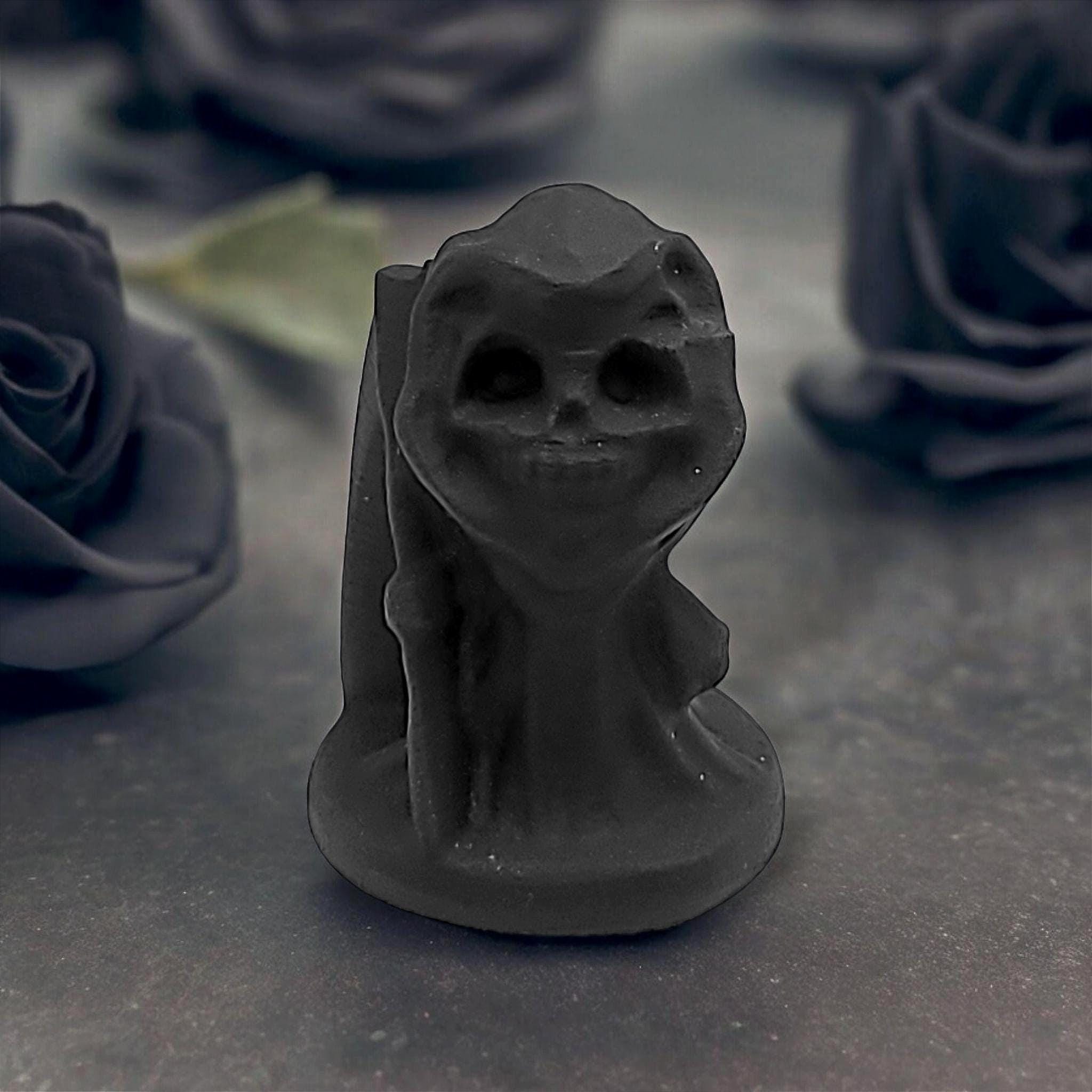 Black Obsidian Grim Reaper | Crystal Carving | Protection Crystal | Gothic Décor | Collector Gift