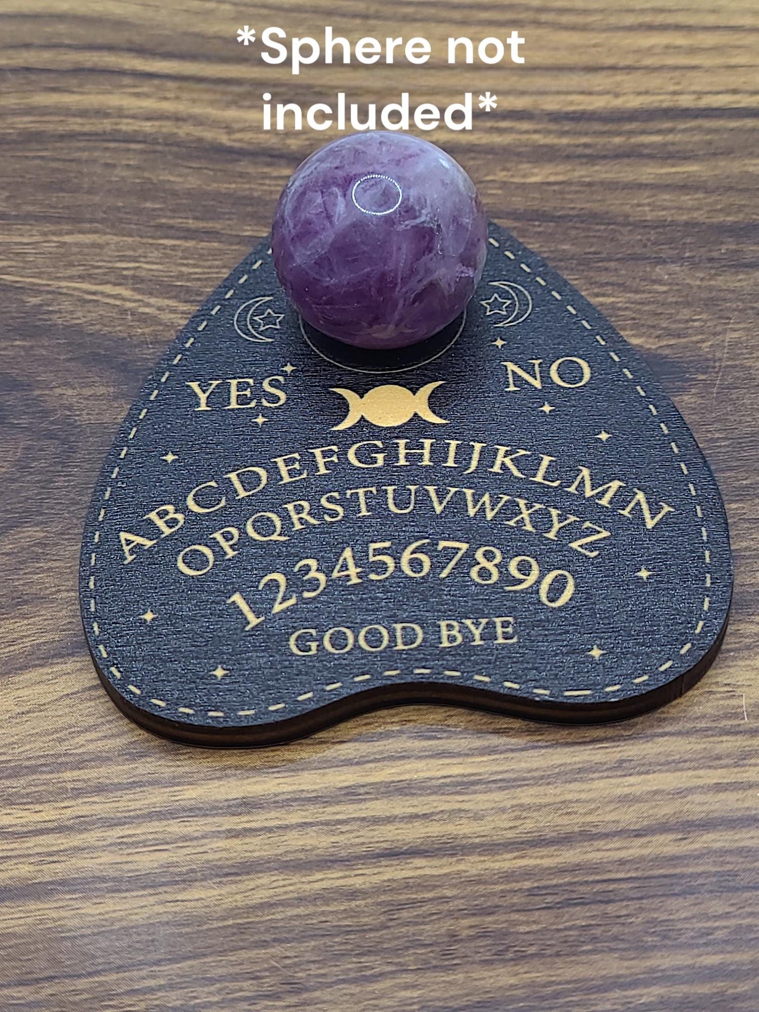 Planchette Wooden Sphere Stand | Crystal Ball Holder | Witchy Altar Decor | Occult Display Base