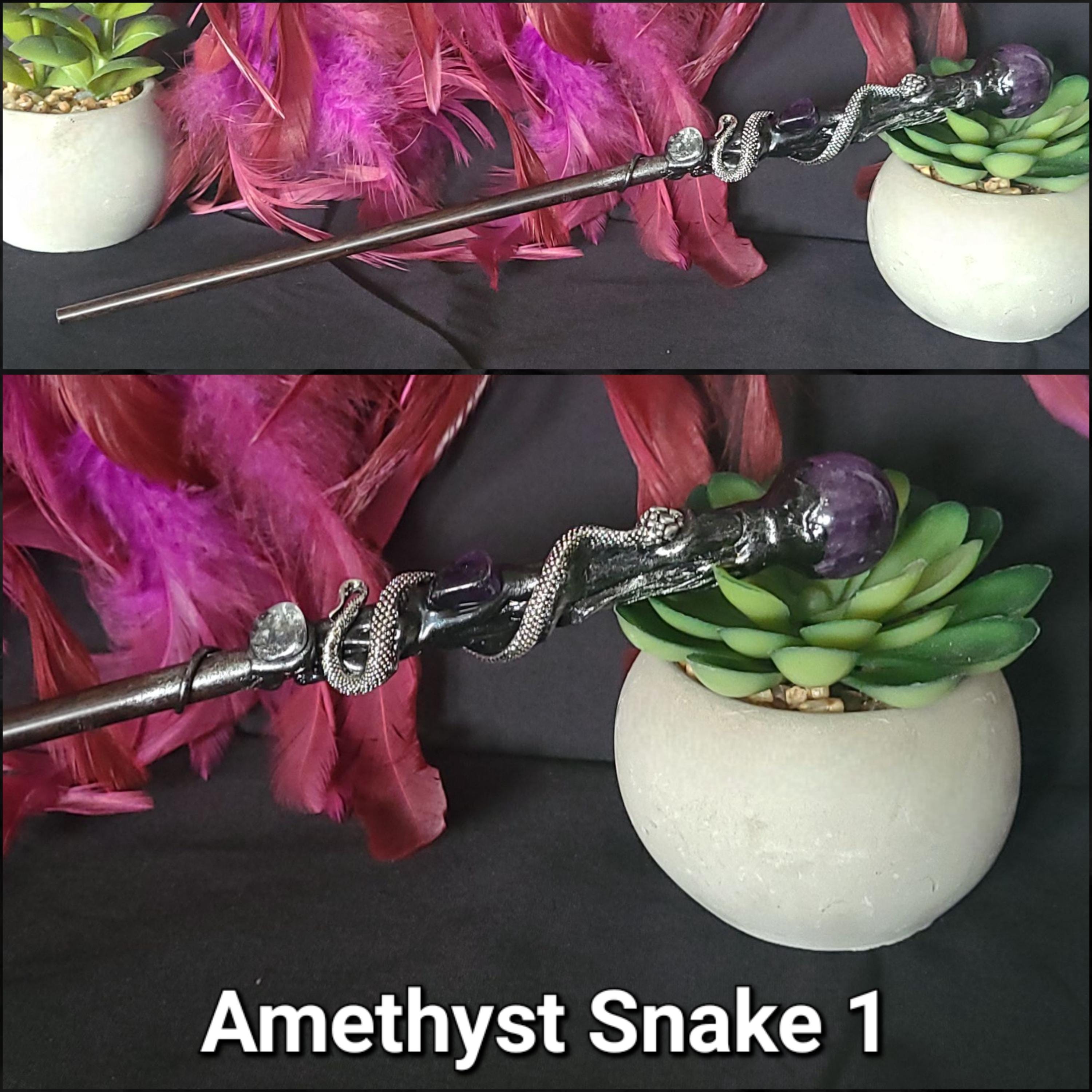Magic Crystal Wand: Amethyst, Quartz, Blue Sandstone - Reiki Healing