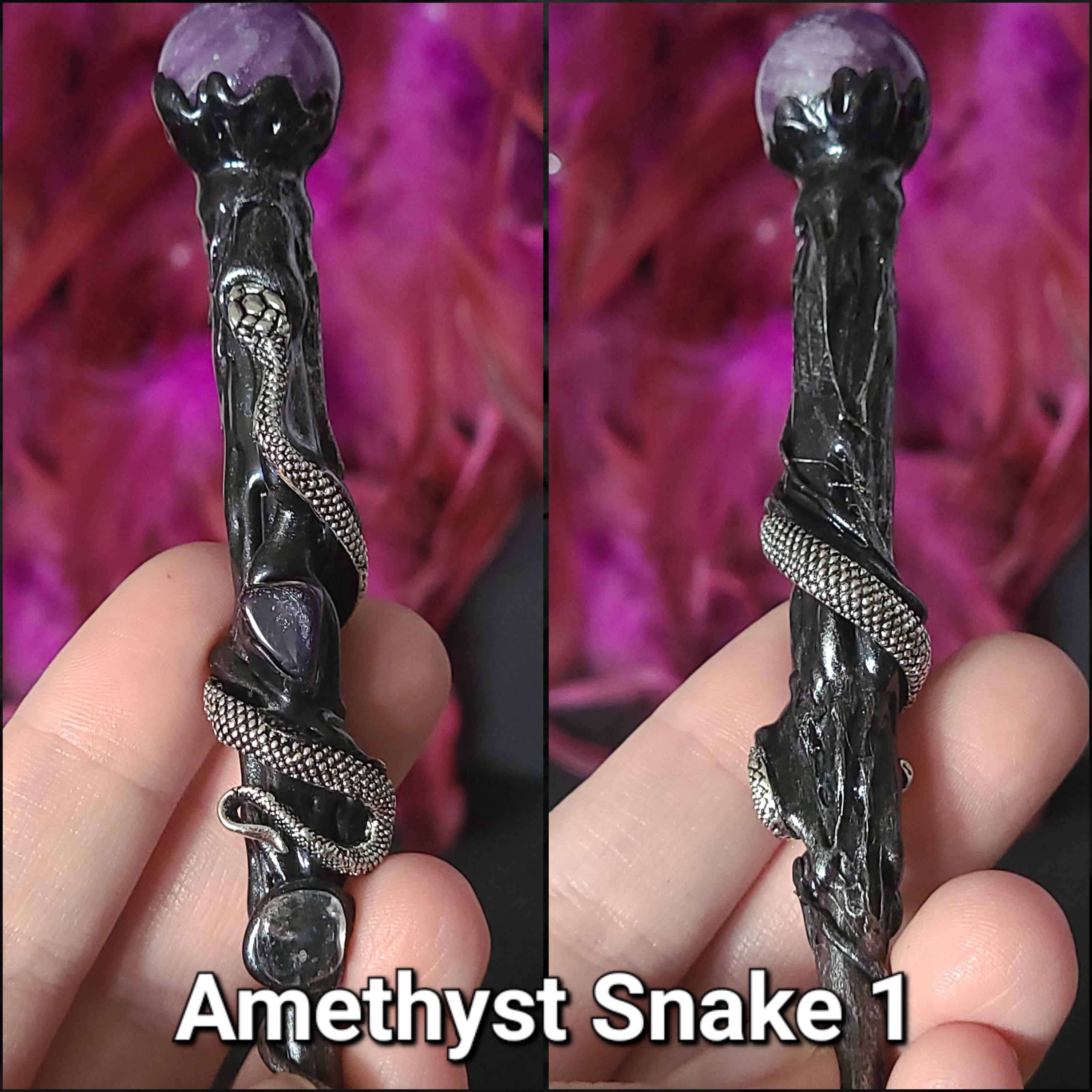 Magic Crystal Wand: Amethyst, Quartz, Blue Sandstone - Reiki Healing