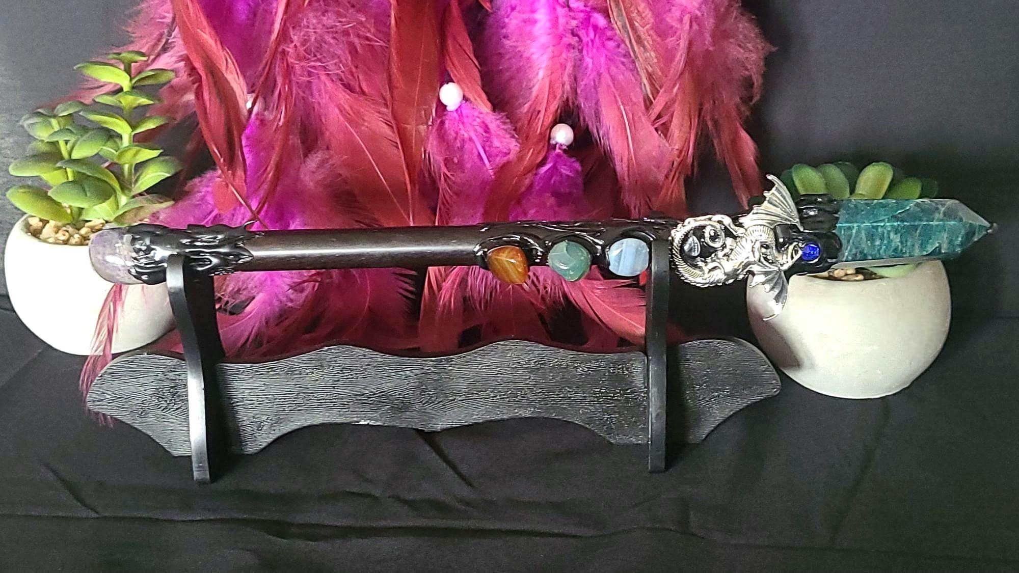 Crystal Wand | Amethyst, Apatite & Citrine Wands | Ritual Wand for Clarity, Motivation and Abundance