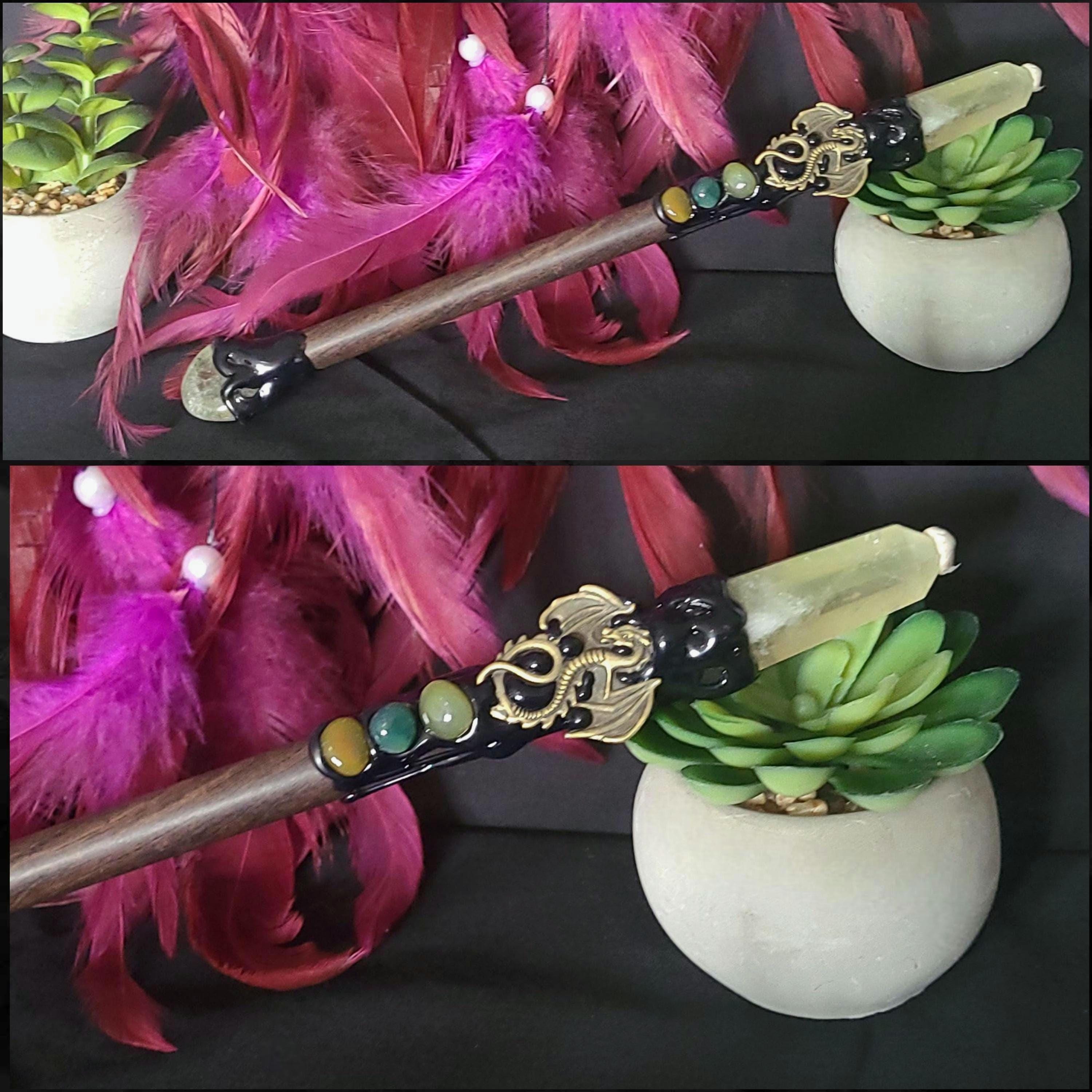Crystal Wand | Amethyst, Apatite & Citrine Wands | Ritual Wand for Clarity, Motivation and Abundance