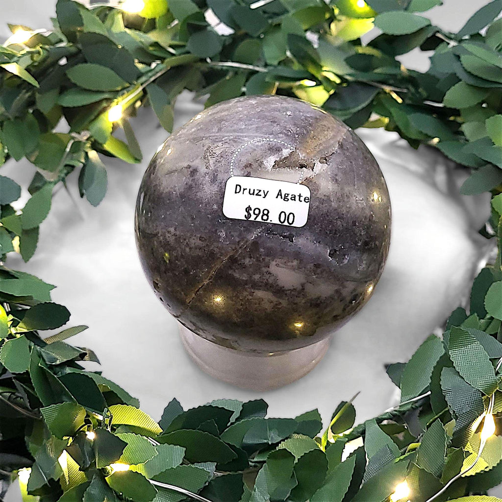 Druzy Agate Sphere  Sparkling Crystal Home Décor, Polished Gemstone Gift