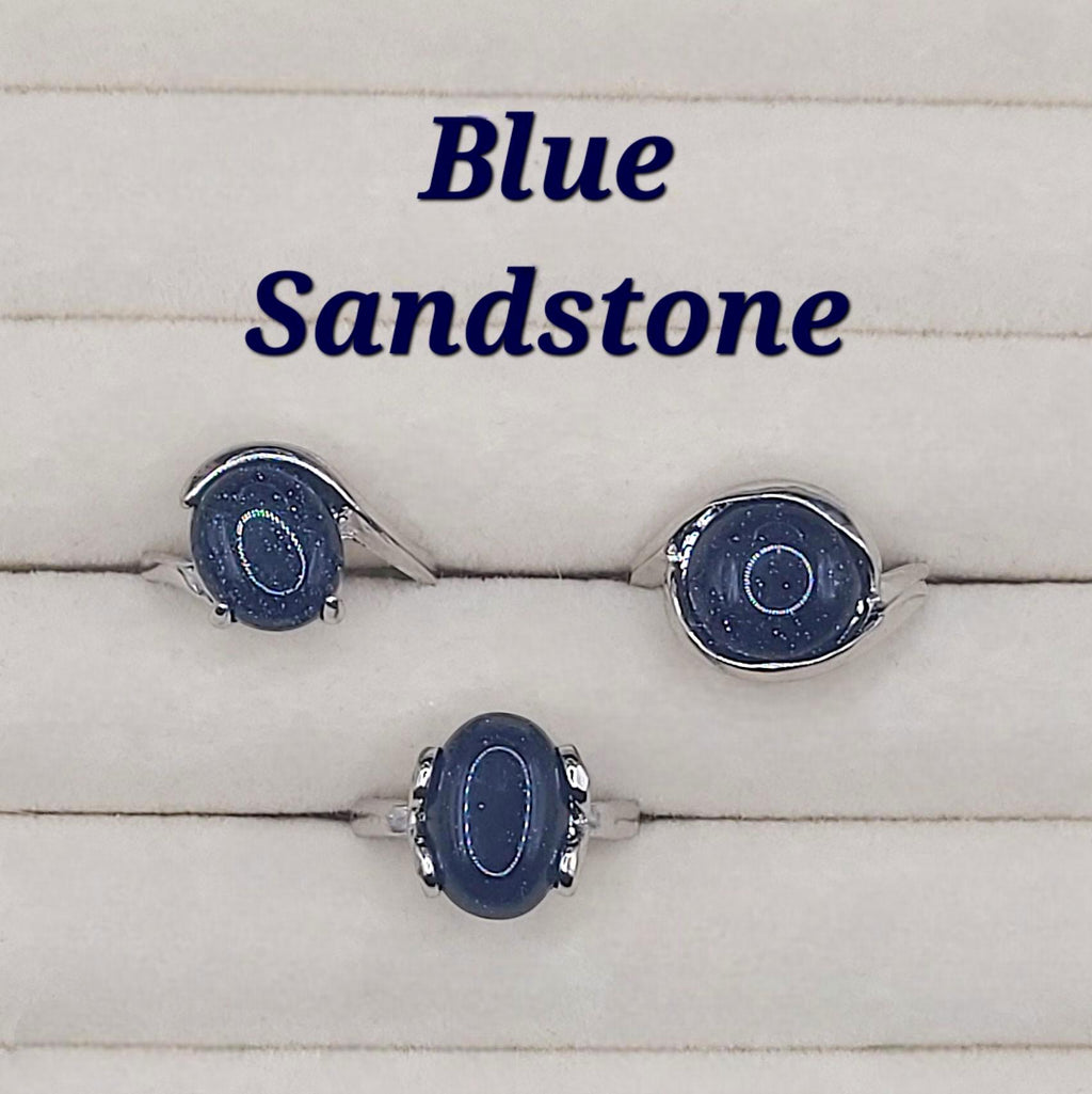 Size 7 Crystal Gemstone Ring - Silver Band, Everyday wear