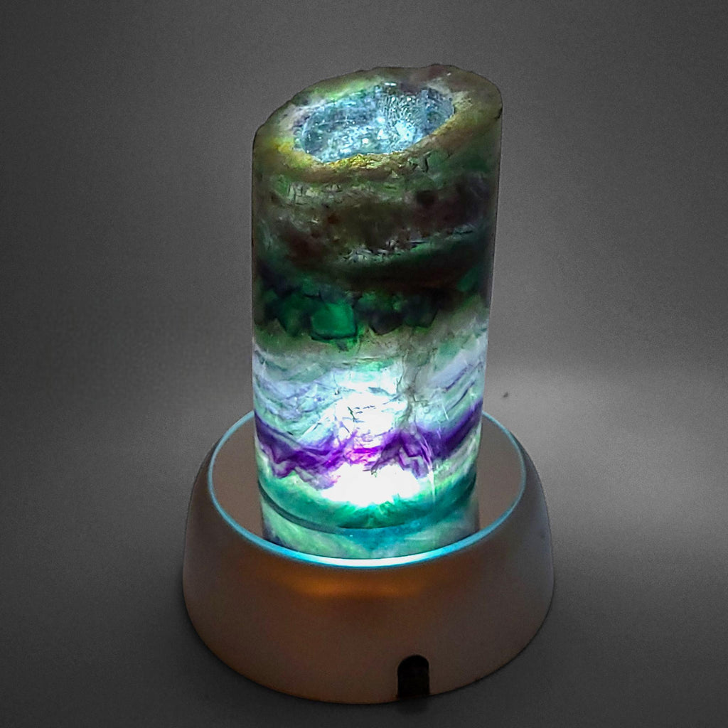 Rainbow Fluorite Crystal Lamp B  Tranquil home decor