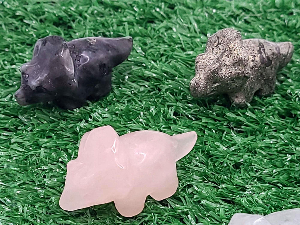 Mini Crystal Triceratops Carving