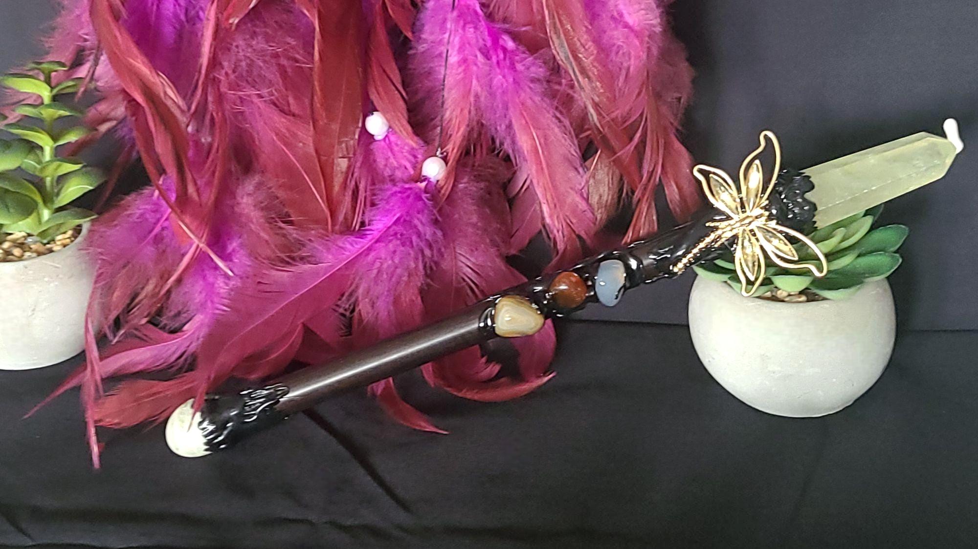 Crystal Wand | Amethyst, Apatite & Citrine Wands | Ritual Wand for Clarity, Motivation and Abundance