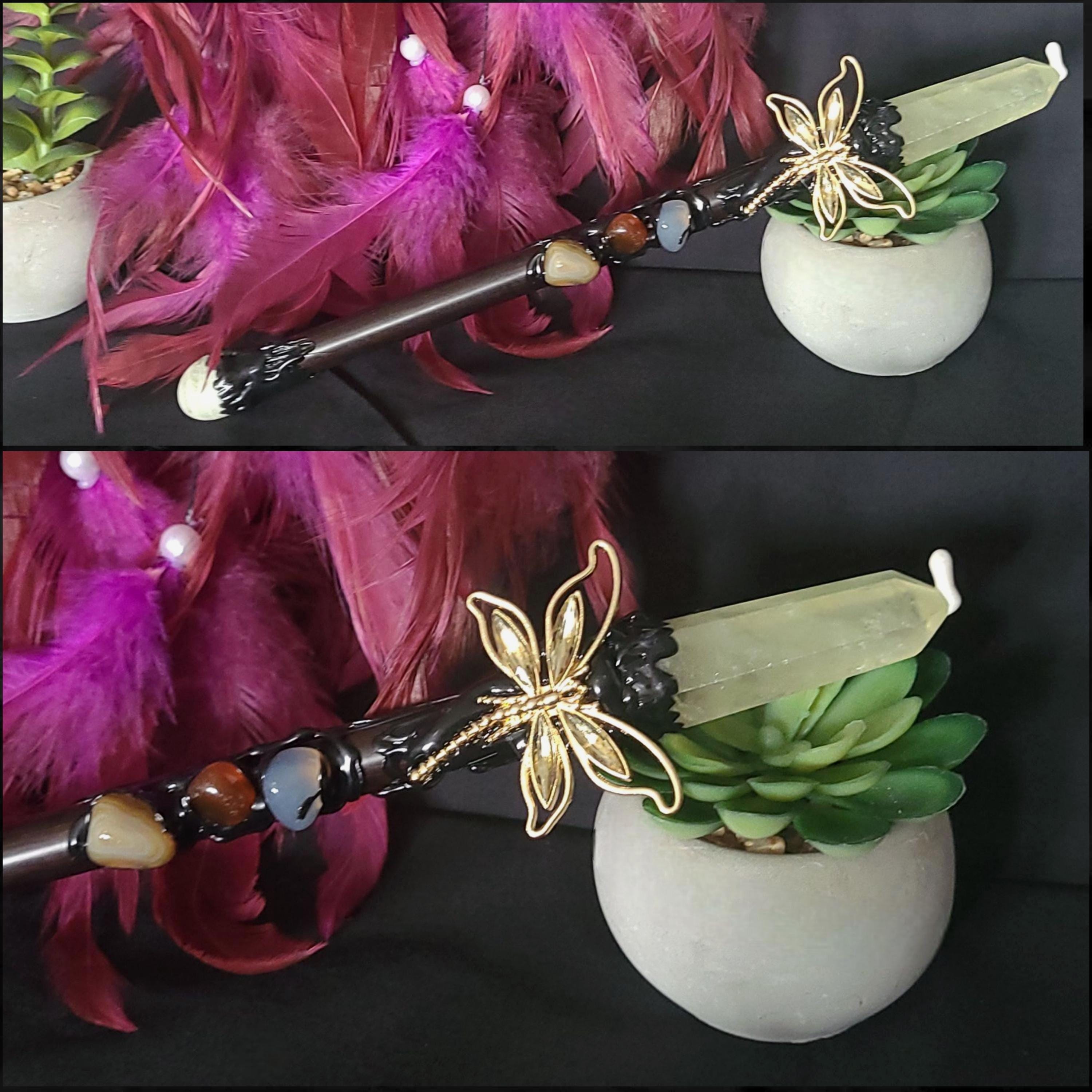 Crystal Wand | Amethyst, Apatite & Citrine Wands | Ritual Wand for Clarity, Motivation and Abundance