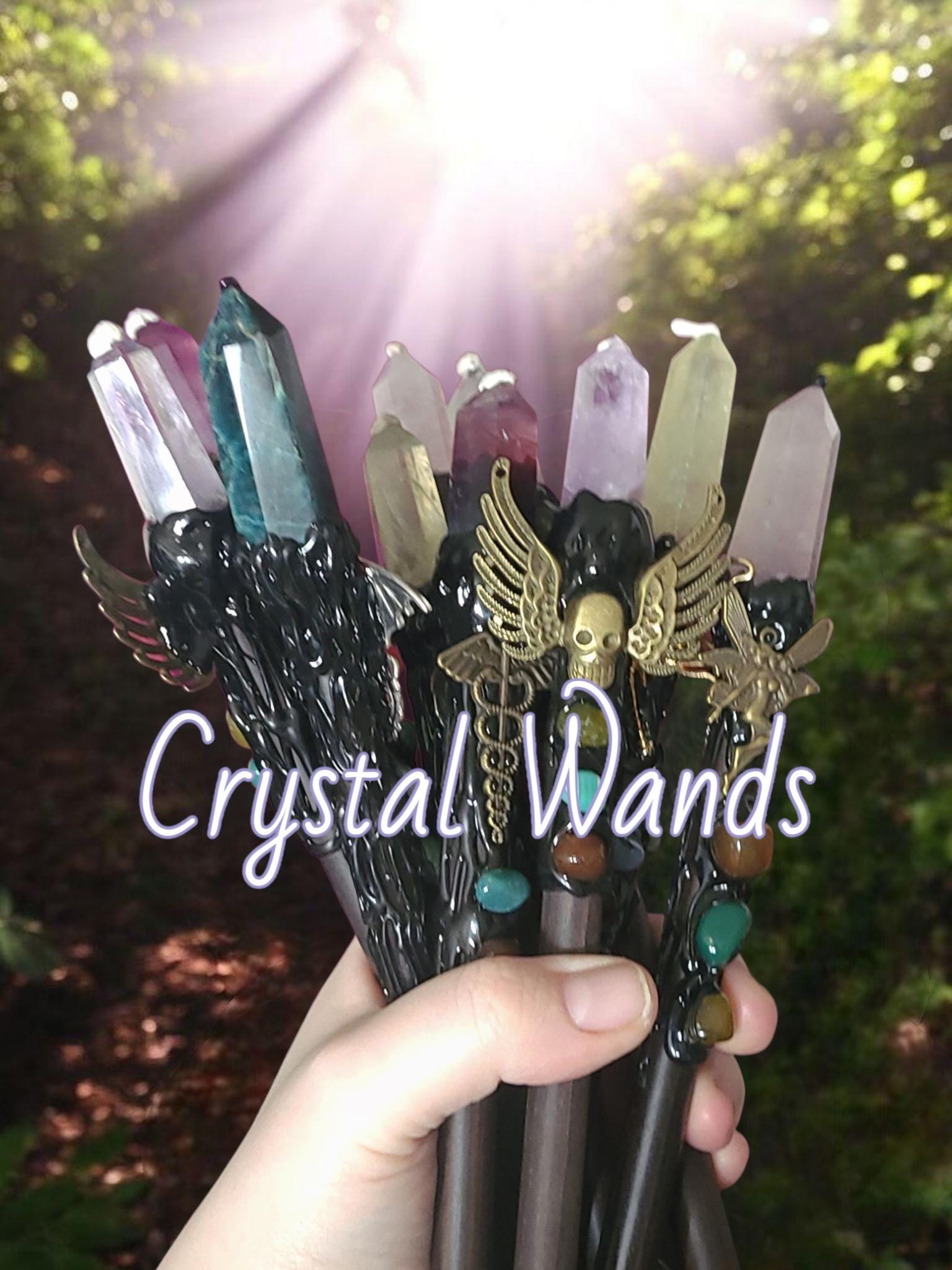 Crystal Wand | Amethyst, Apatite & Citrine Wands | Ritual Wand for Clarity, Motivation and Abundance