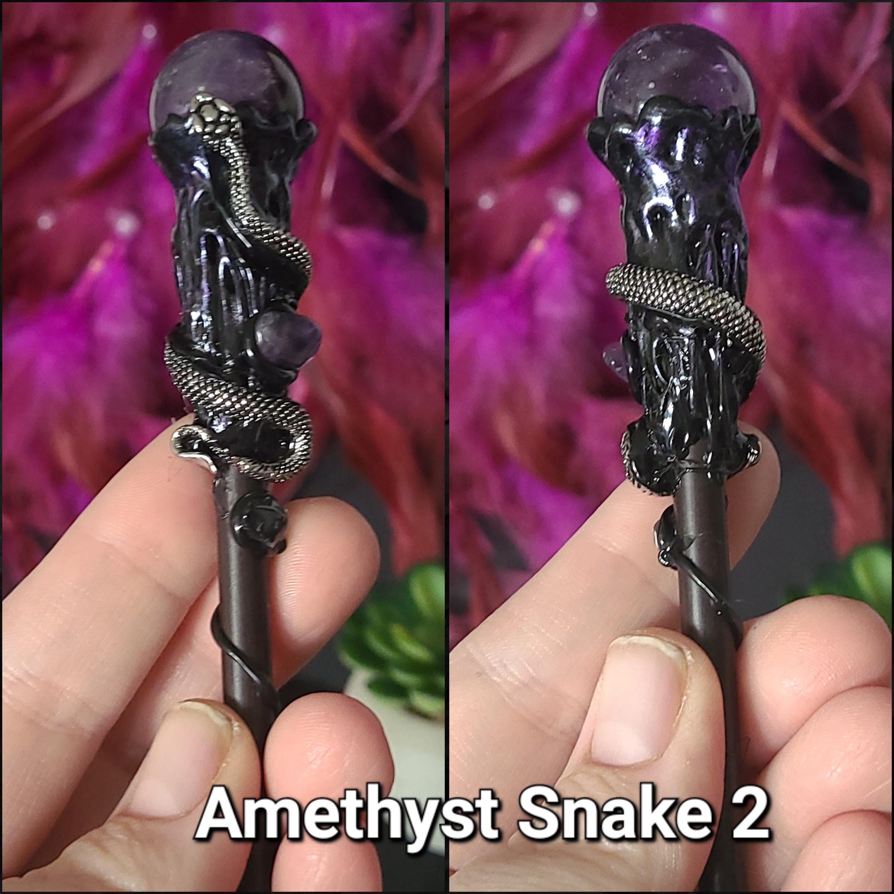 Baguette de cristal magique : Améthyste, Quartz, Grès bleu - Guérison Reiki