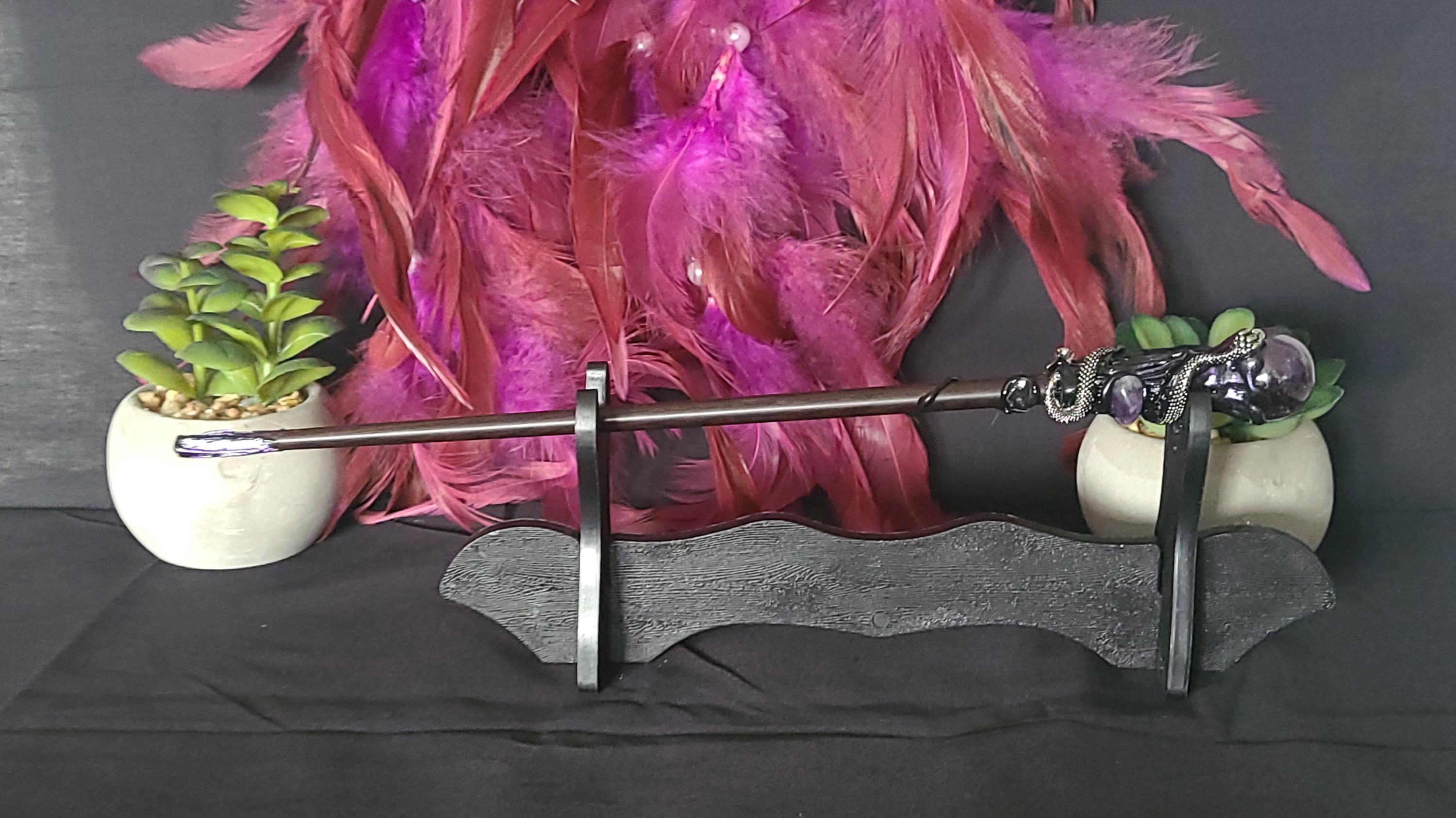 Magic Crystal Wand: Amethyst, Quartz, Blue Sandstone - Reiki Healing