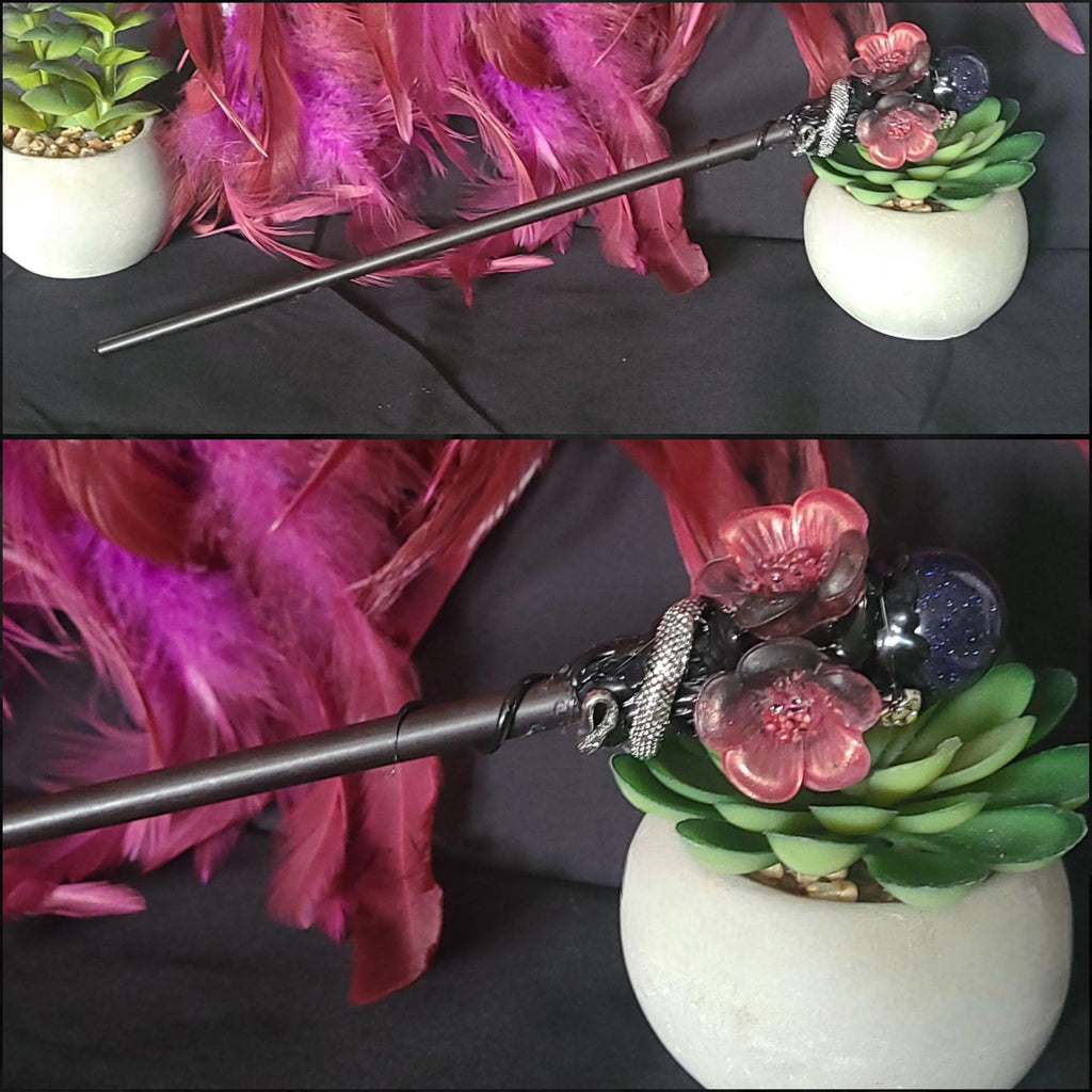 Magic Crystal Wand: Amethyst, Quartz, Blue Sandstone - Reiki Healing
