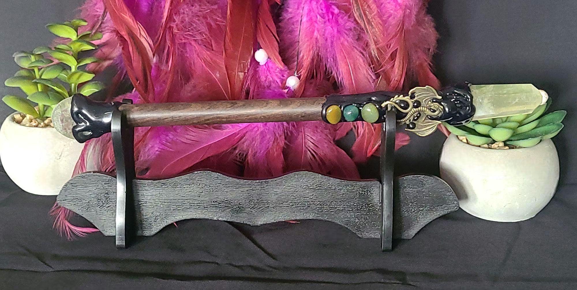 Crystal Wand | Amethyst, Apatite & Citrine Wands | Ritual Wand for Clarity, Motivation and Abundance