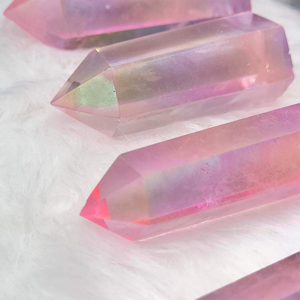 Pink Aura Quartz Tower