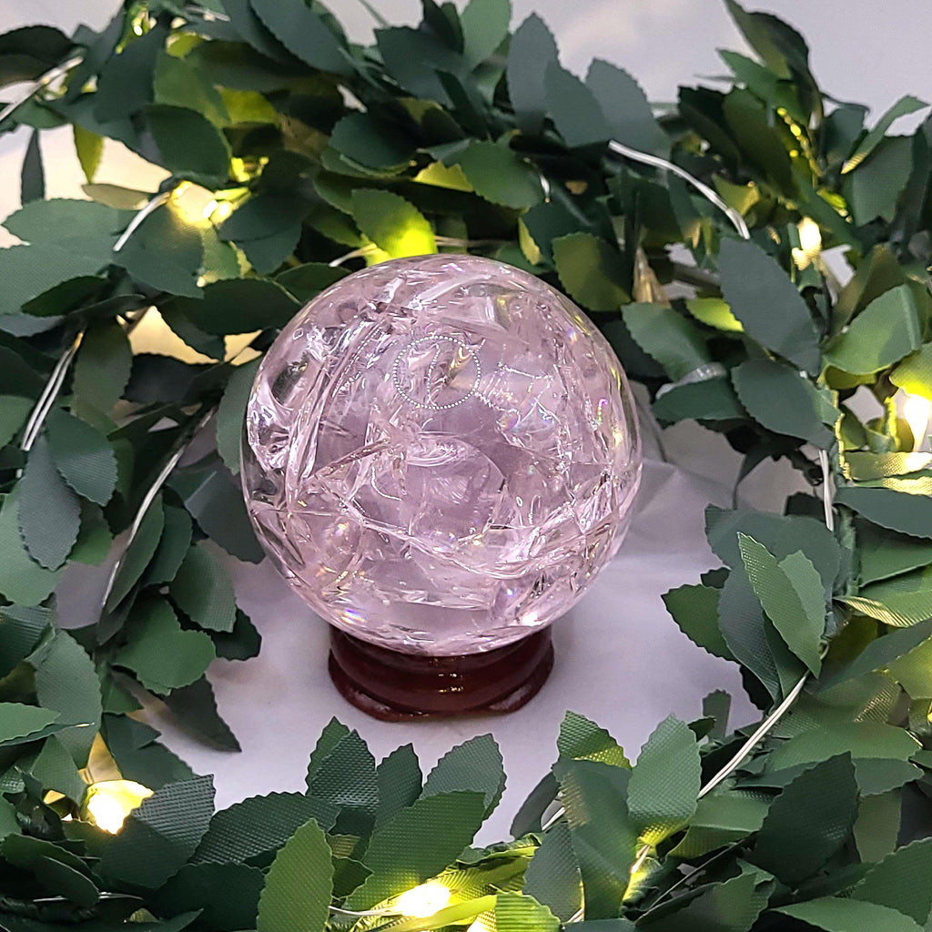 Pink Crackle Quartz Sphere
