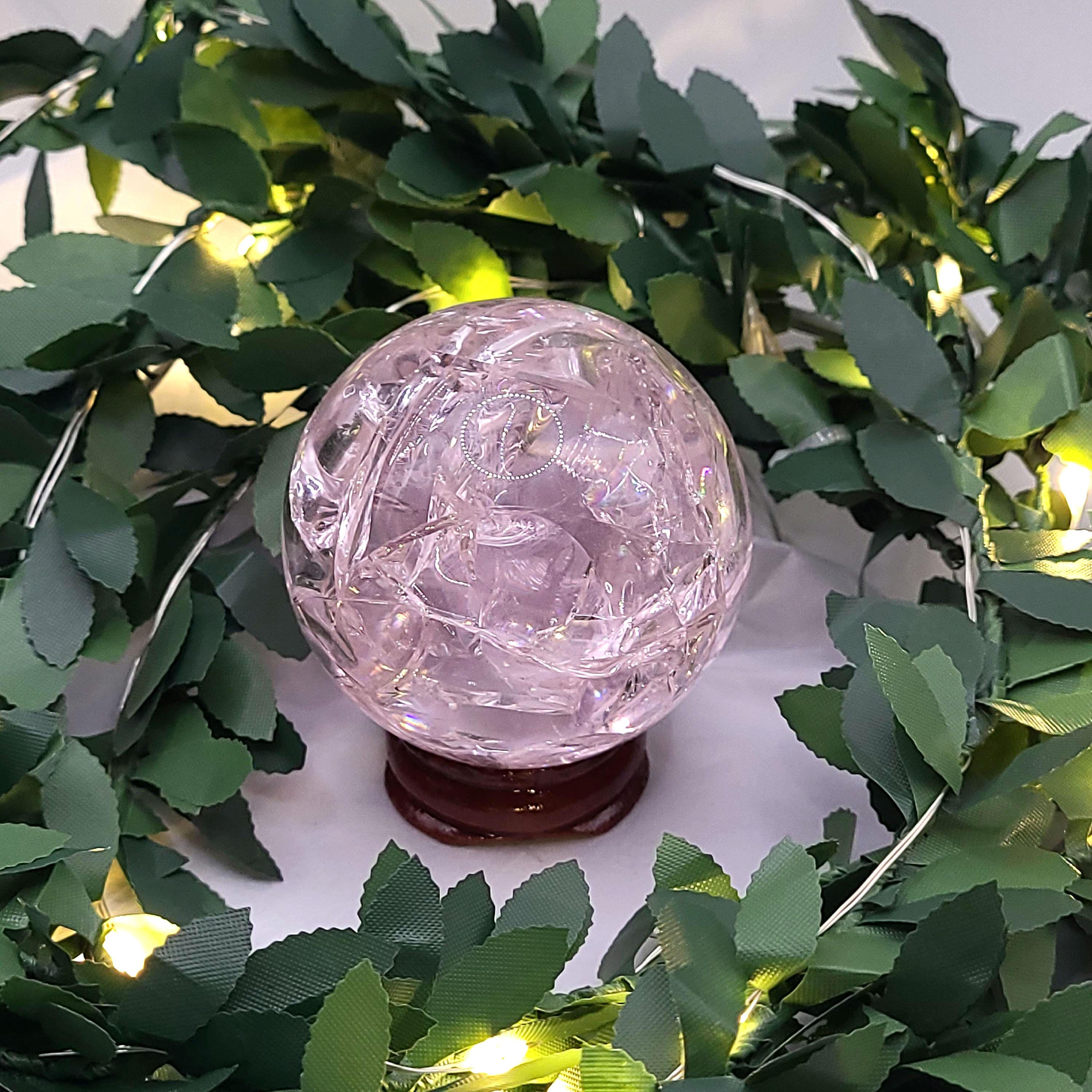 Pink Crackle Quartz Sphere