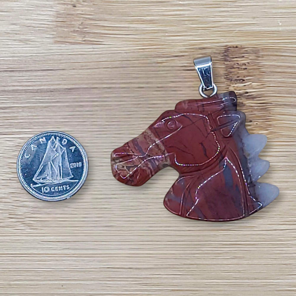 Crystal Horse Pendant Necklace: Black Cord, Gemstone Charm