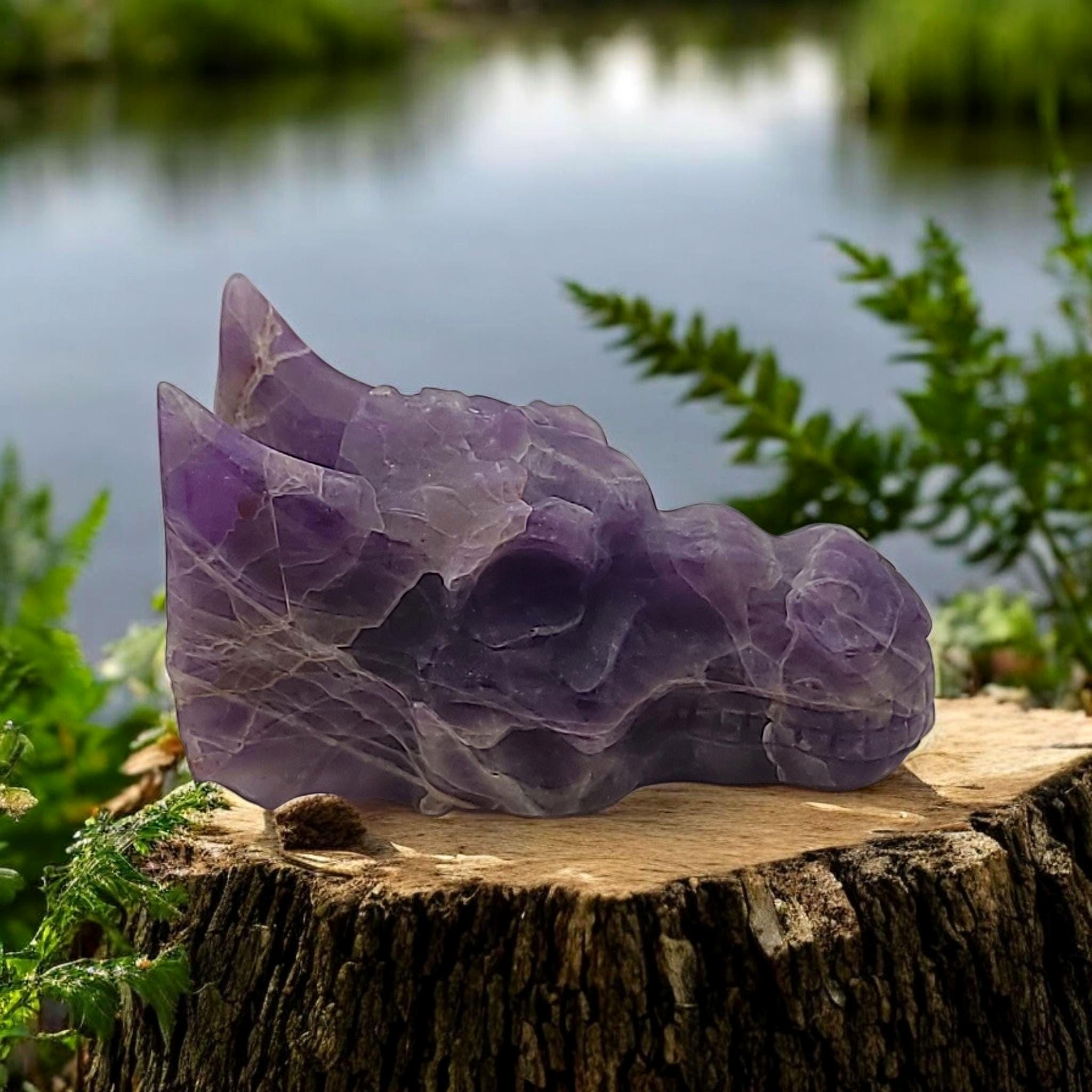 Chevron Amethyst Dragon Skull